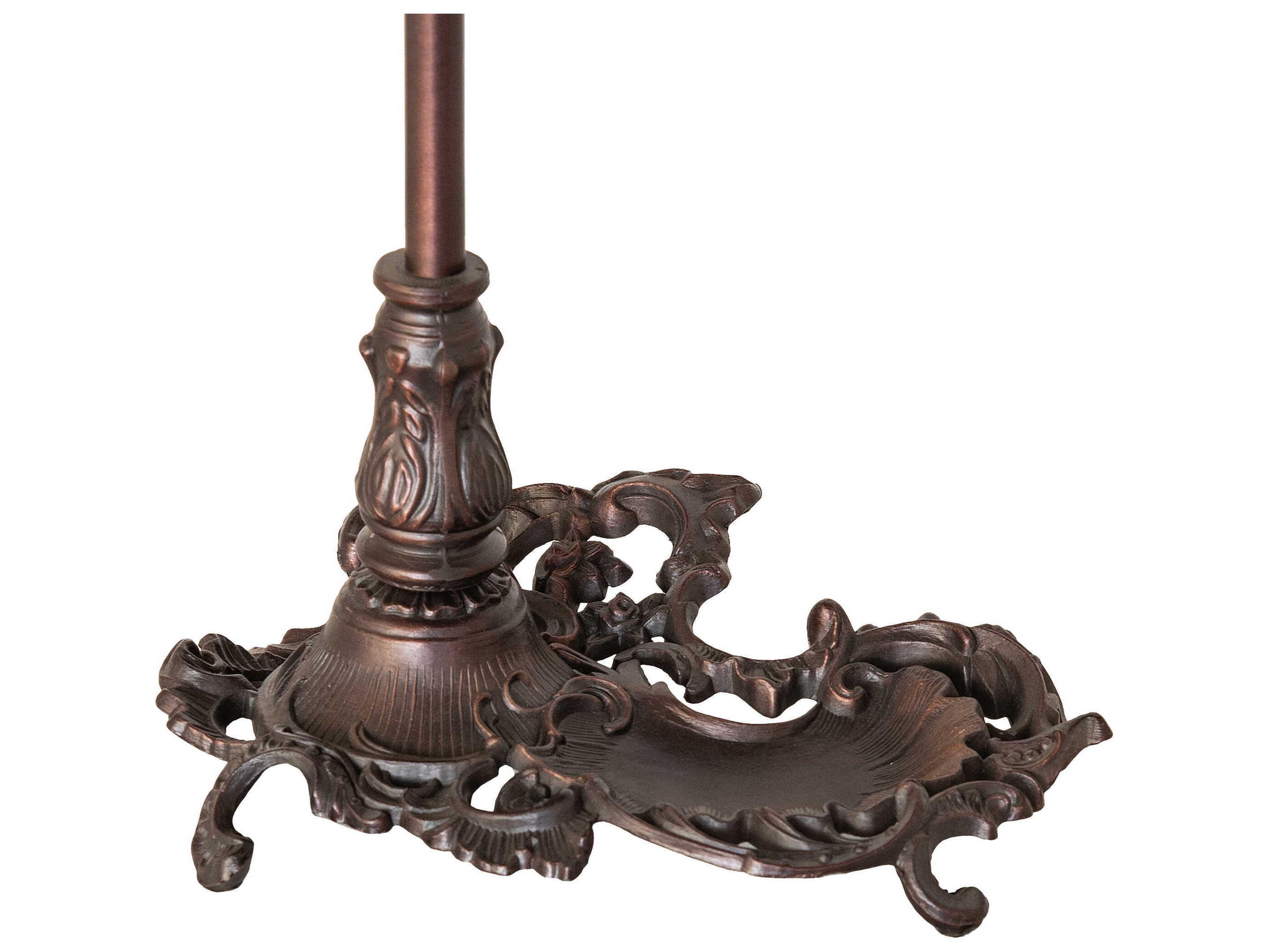 Meyda Fabric Tulip Mahogany Bronze Table Lamp