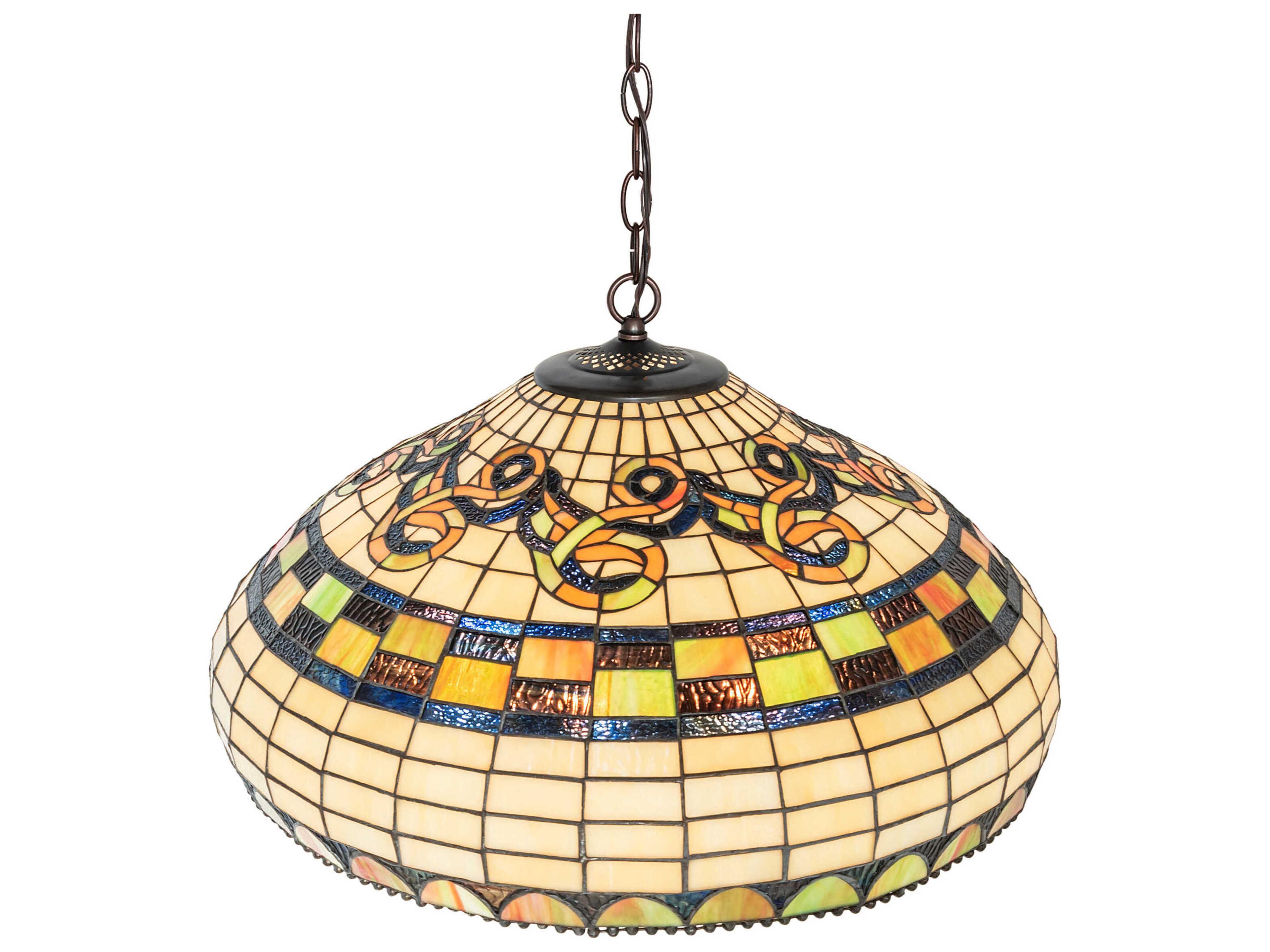 Meyda Tiffany Edwardian 8 1-Light Mahogany Bronze Glass Chandelier