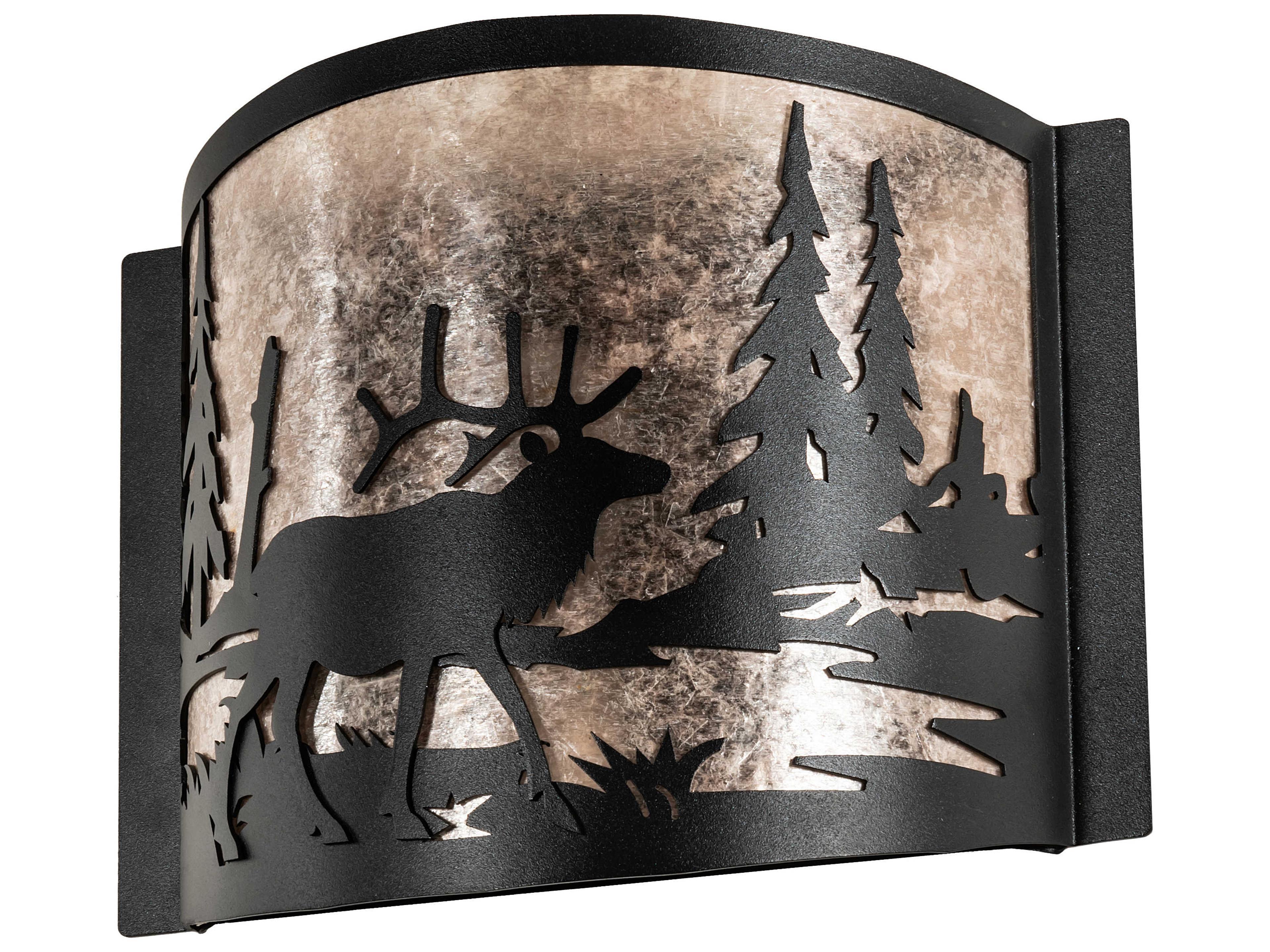 Meyda Elk 1-Light Textured Black Wall Sconce