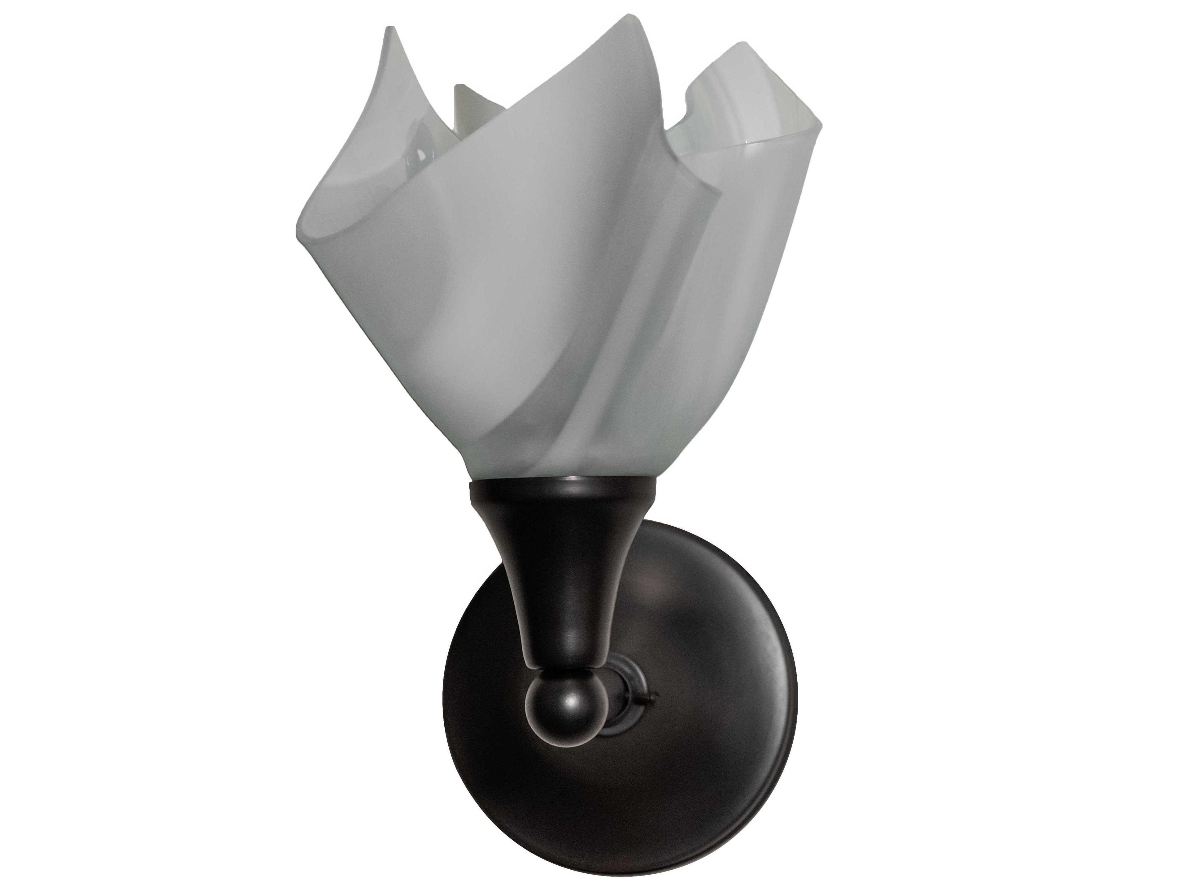 Meyda Metro Craftsman Brown White Glass Wall Sconce