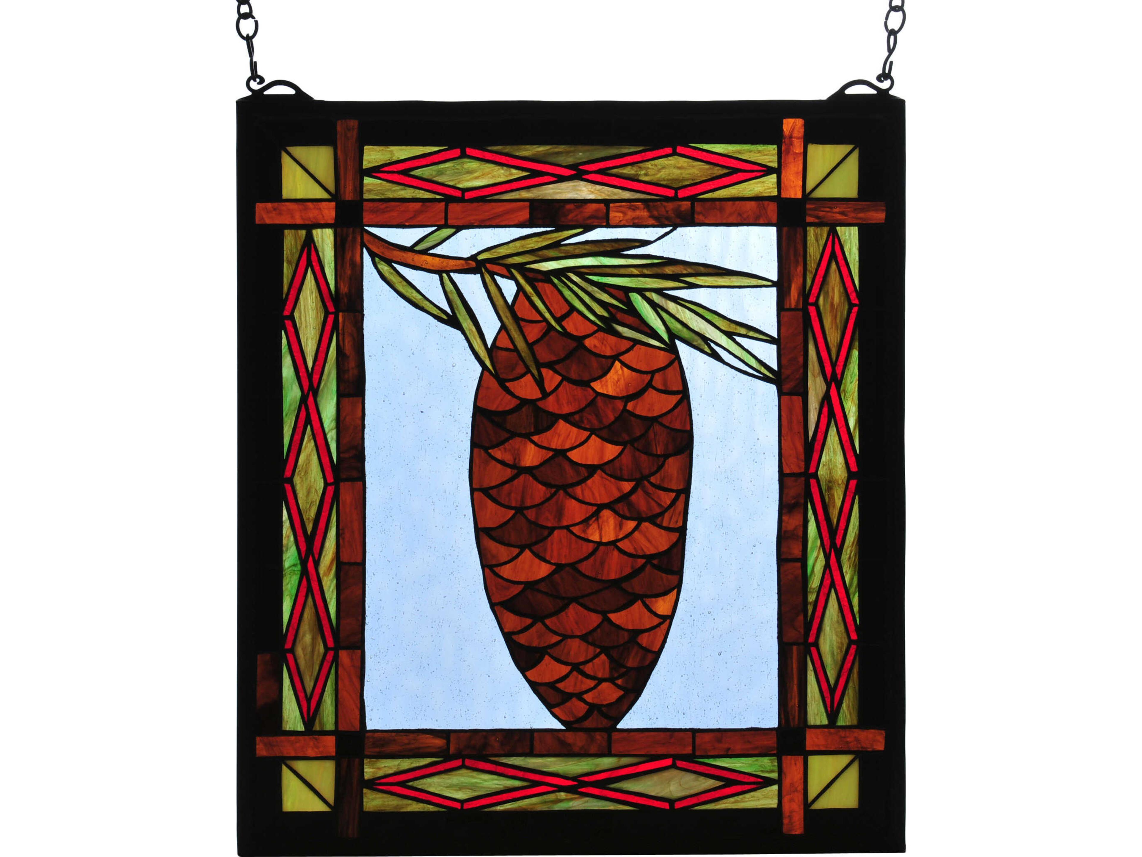 Pinecone-Stained Glass Window
