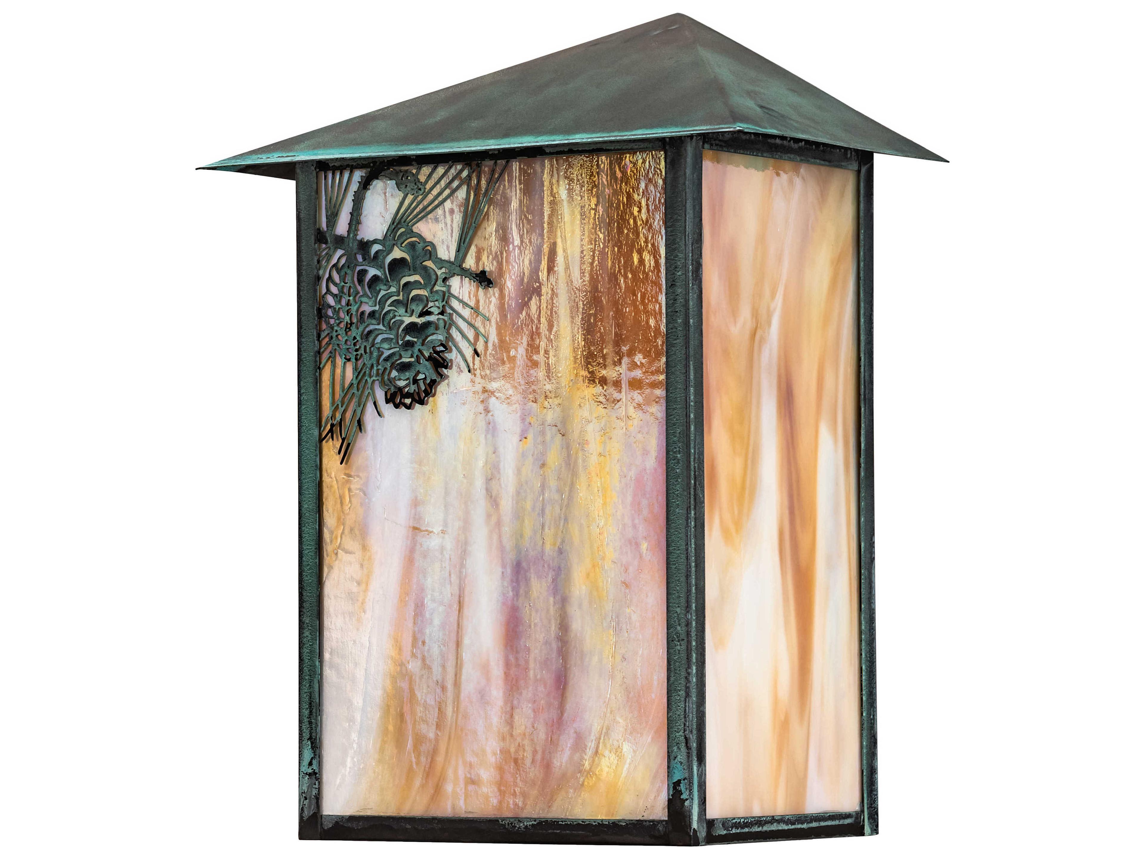 Meyda Seneca Winter Pine 1 - Light Glass Outdoor Wall Light