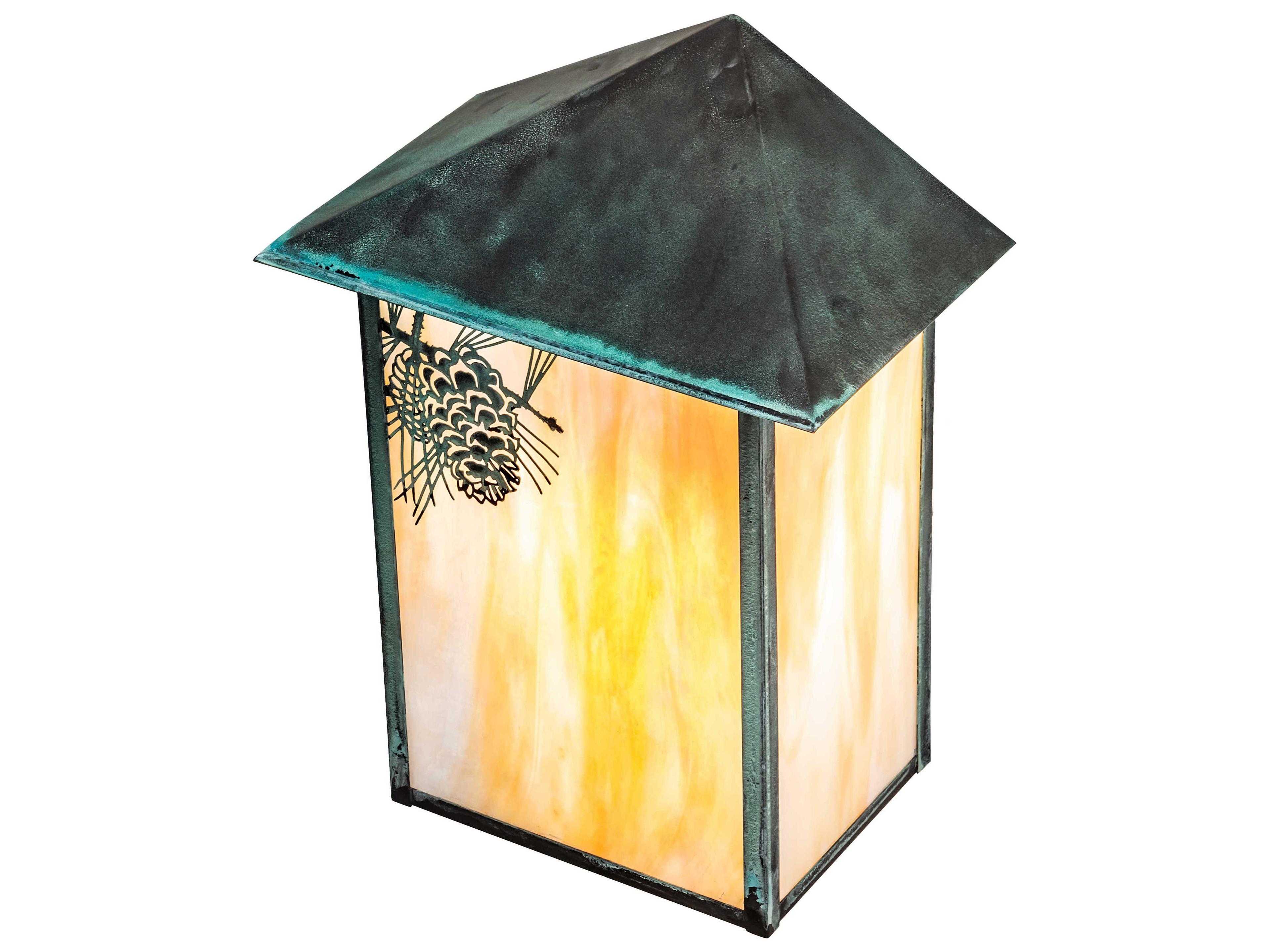 Meyda Seneca Winter Pine 1 - Light Glass Outdoor Wall Light