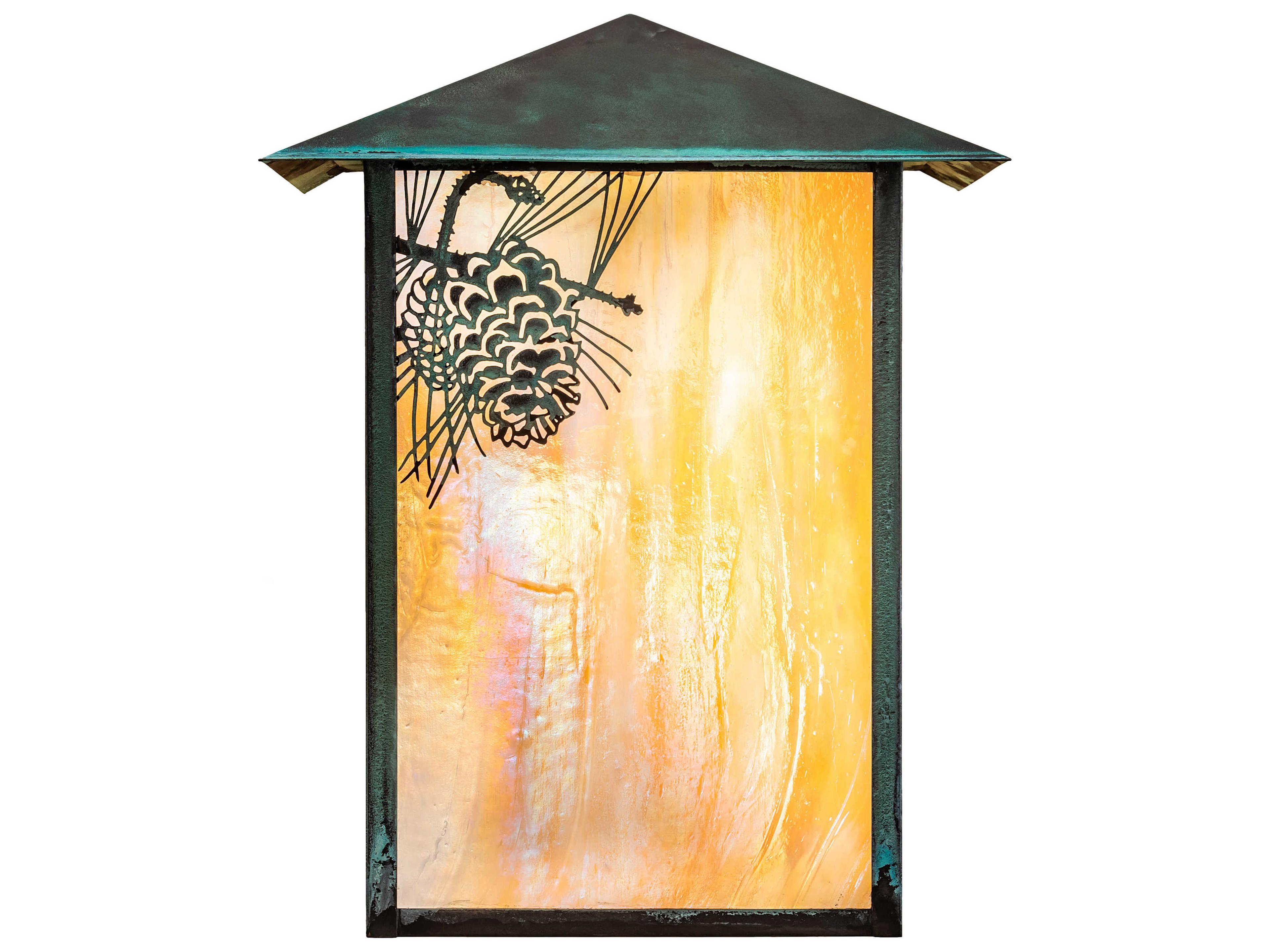 Meyda Seneca Winter Pine 1 - Light Glass Outdoor Wall Light