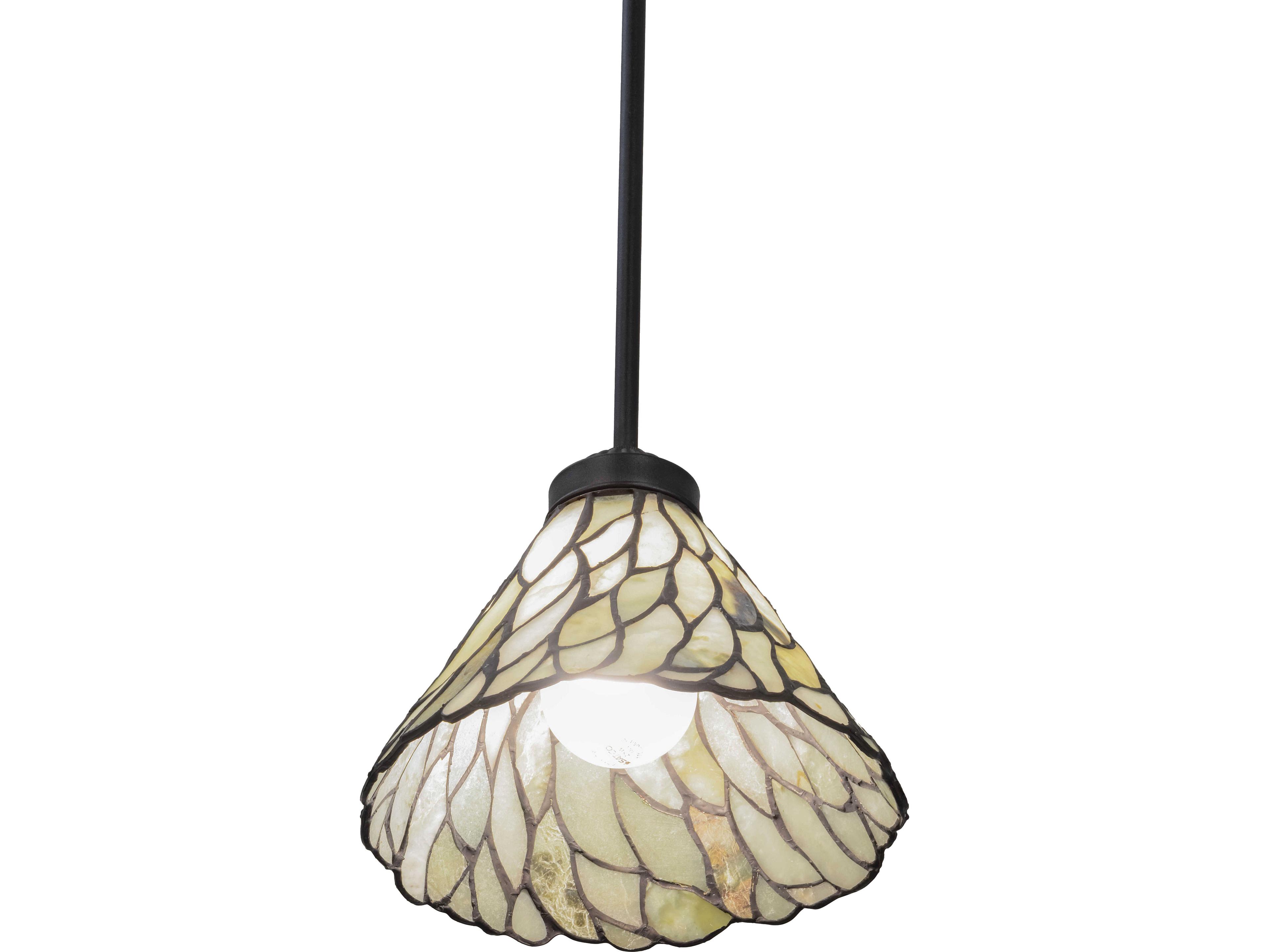 Willow 1-Light Black Tiffany Traditional Mini Pendant