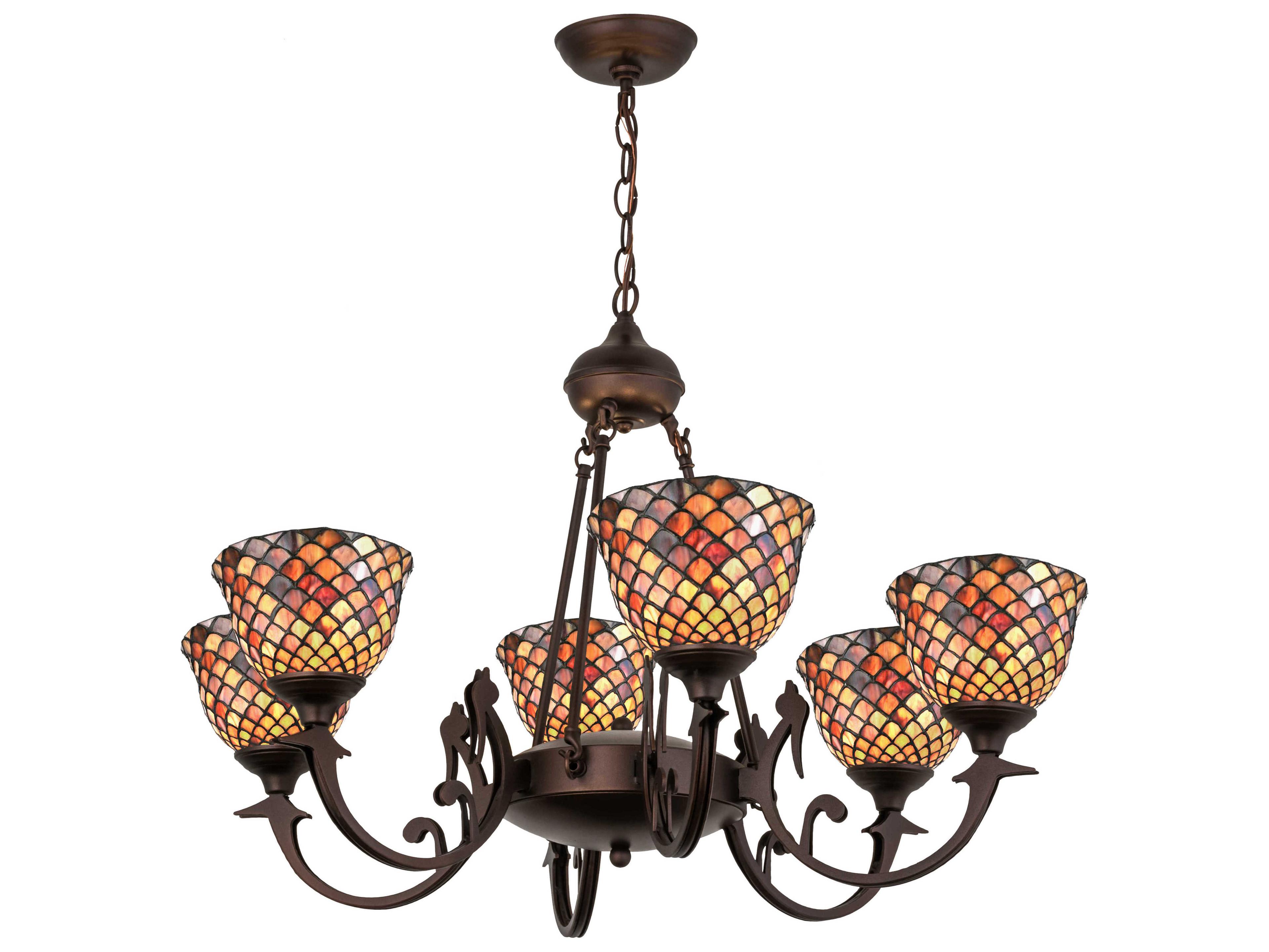 Fishscale FISHSCALE 6-Light Bronze Traditional Chandelier