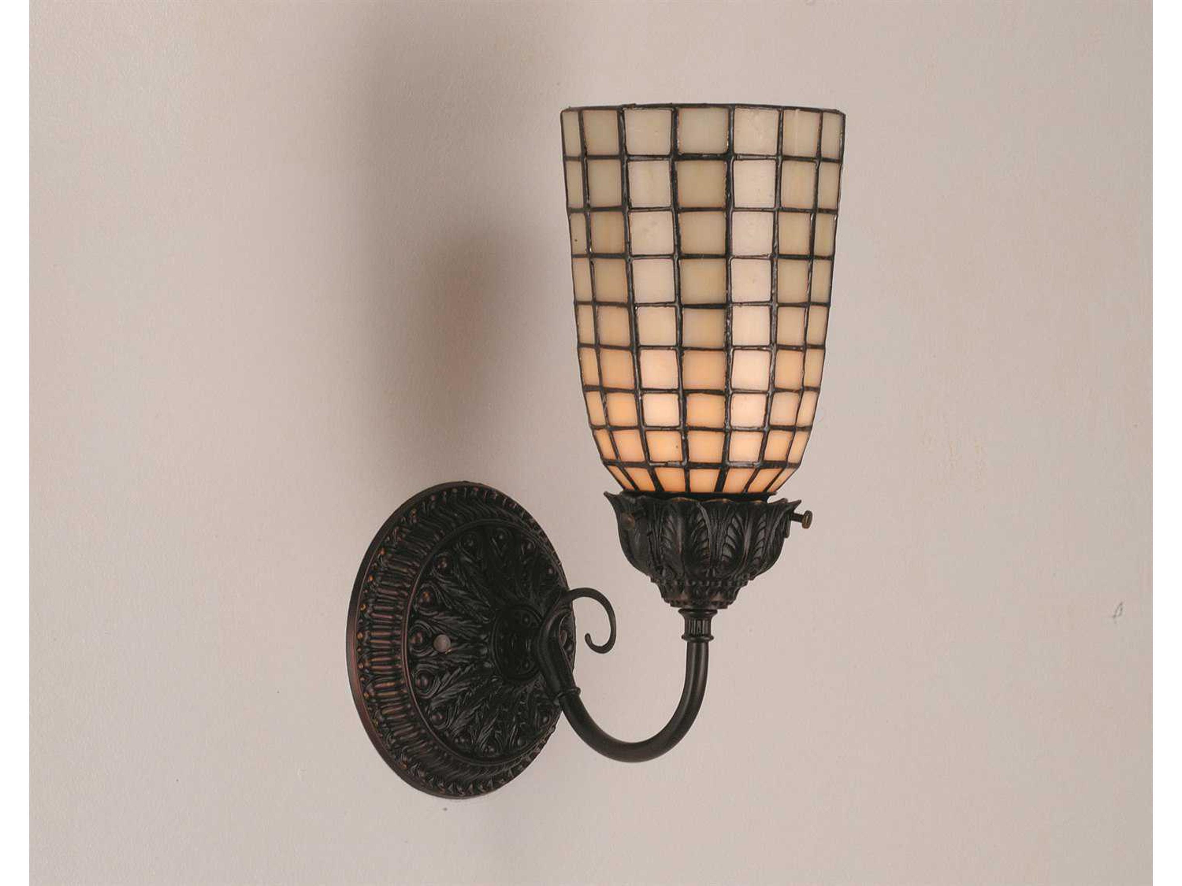 Geometric 1-Light Bronze Traditional Wall Sconce