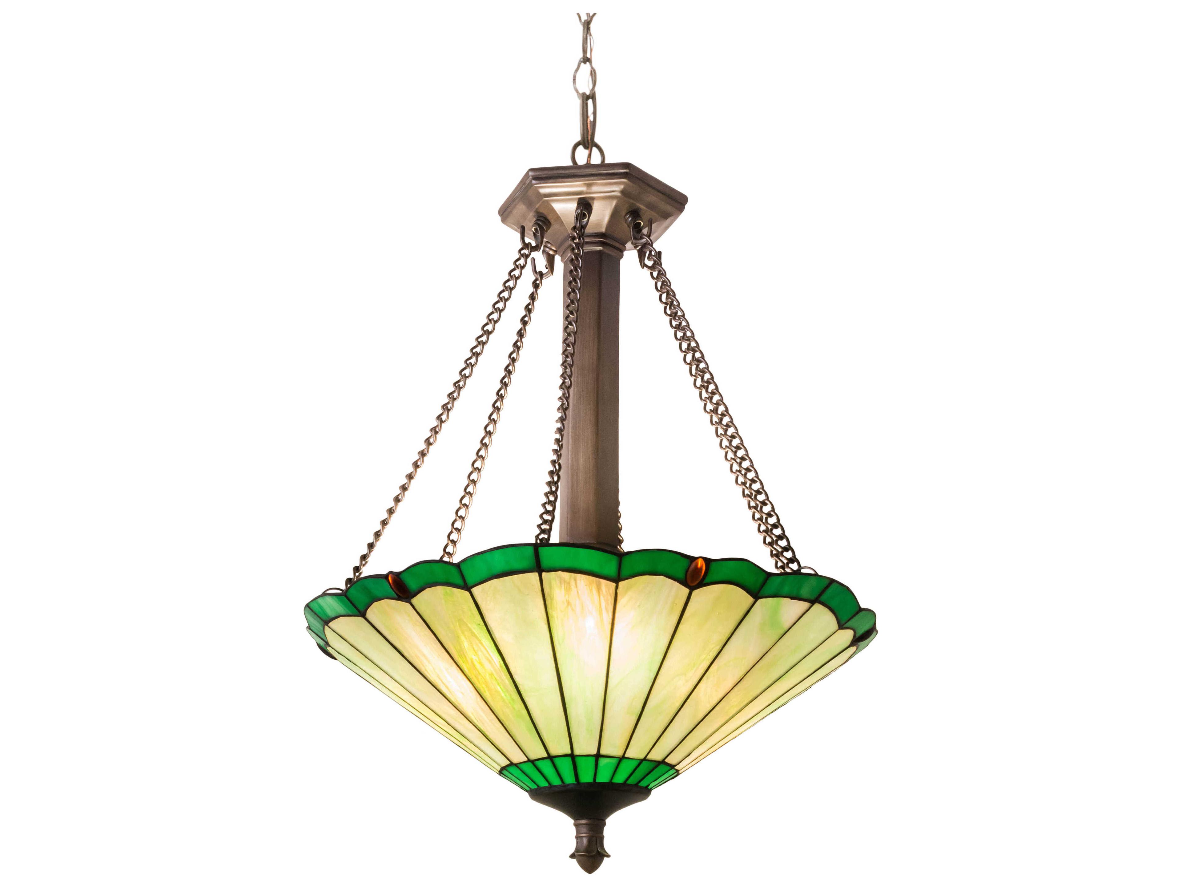 Meyda Caprice 3-Light Mahogany Bronze Brown Glass Tiffany Pendant