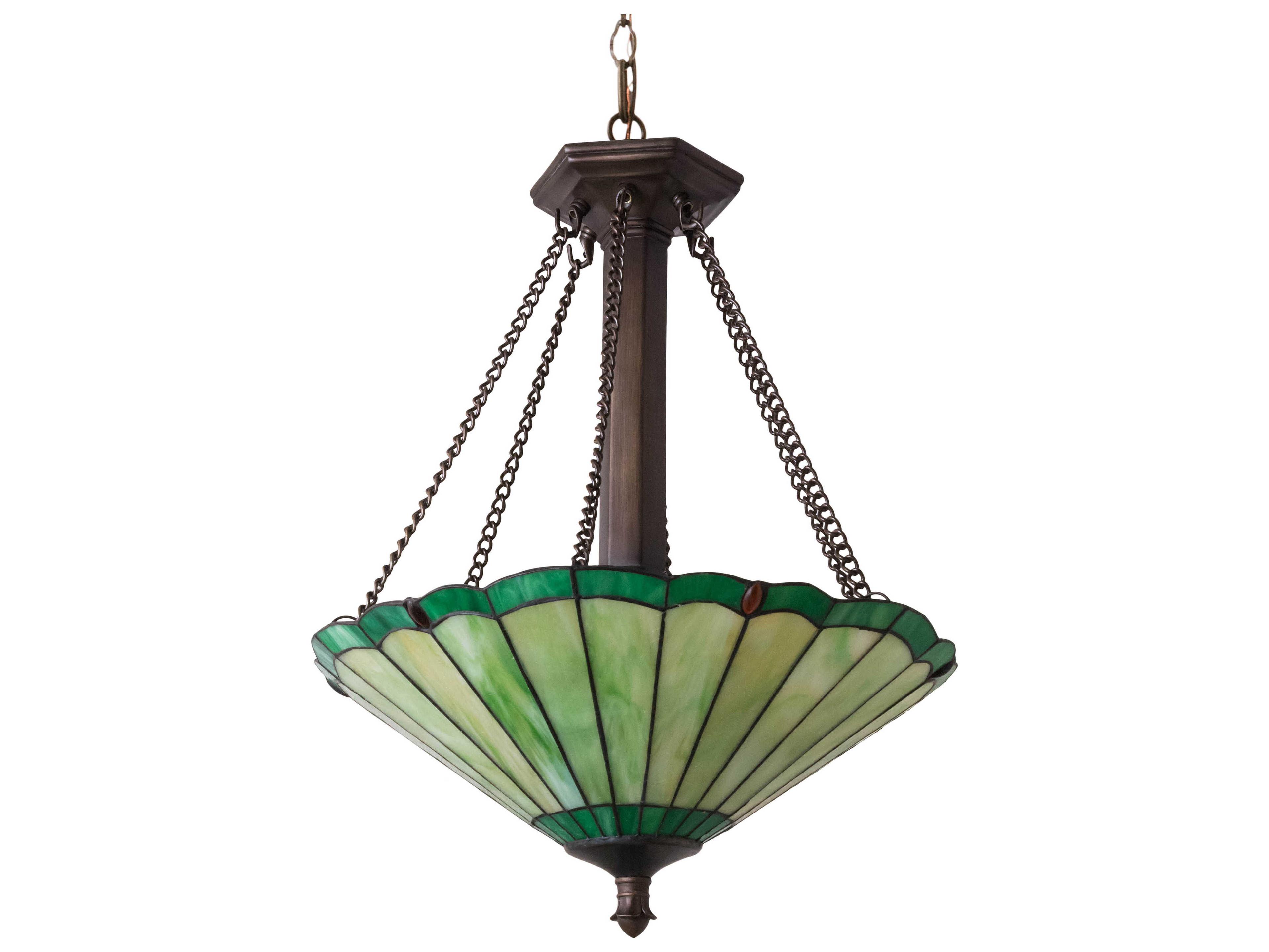 Meyda Caprice 3-Light Mahogany Bronze Brown Glass Tiffany Pendant