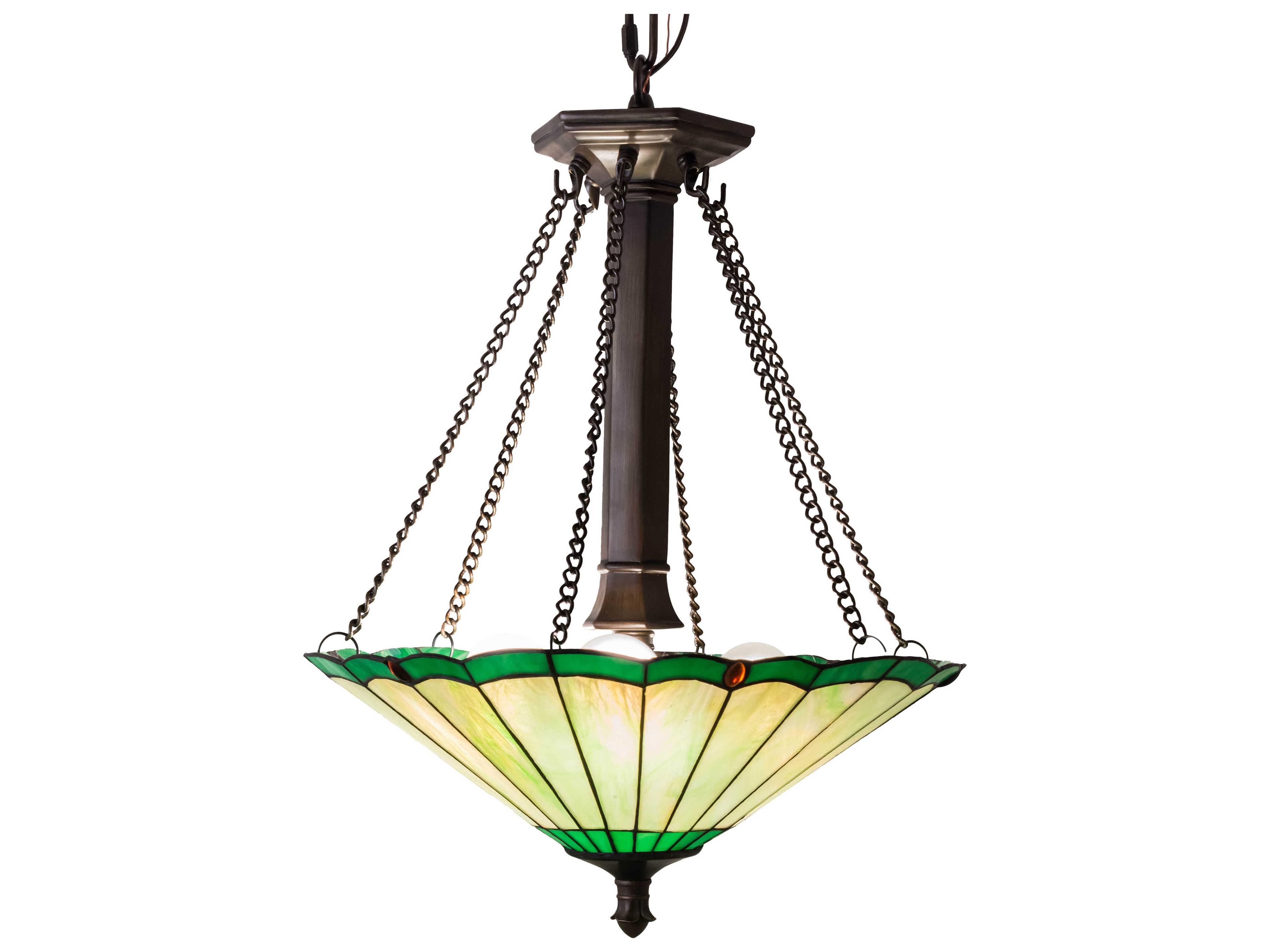 Meyda Caprice 3-Light Mahogany Bronze Brown Glass Tiffany Pendant