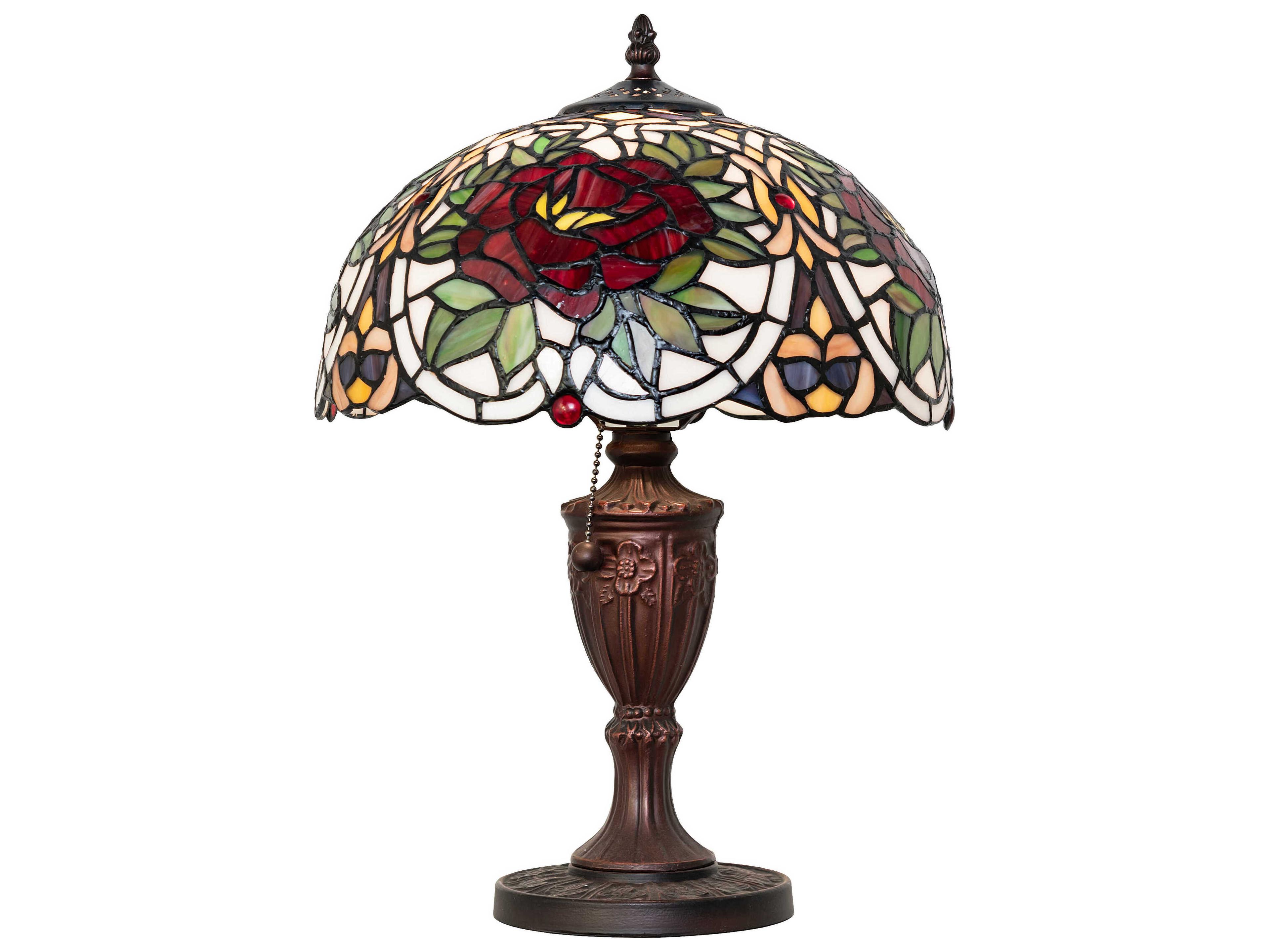 Renaissance Rose Mahogany Bronze Table Lamp