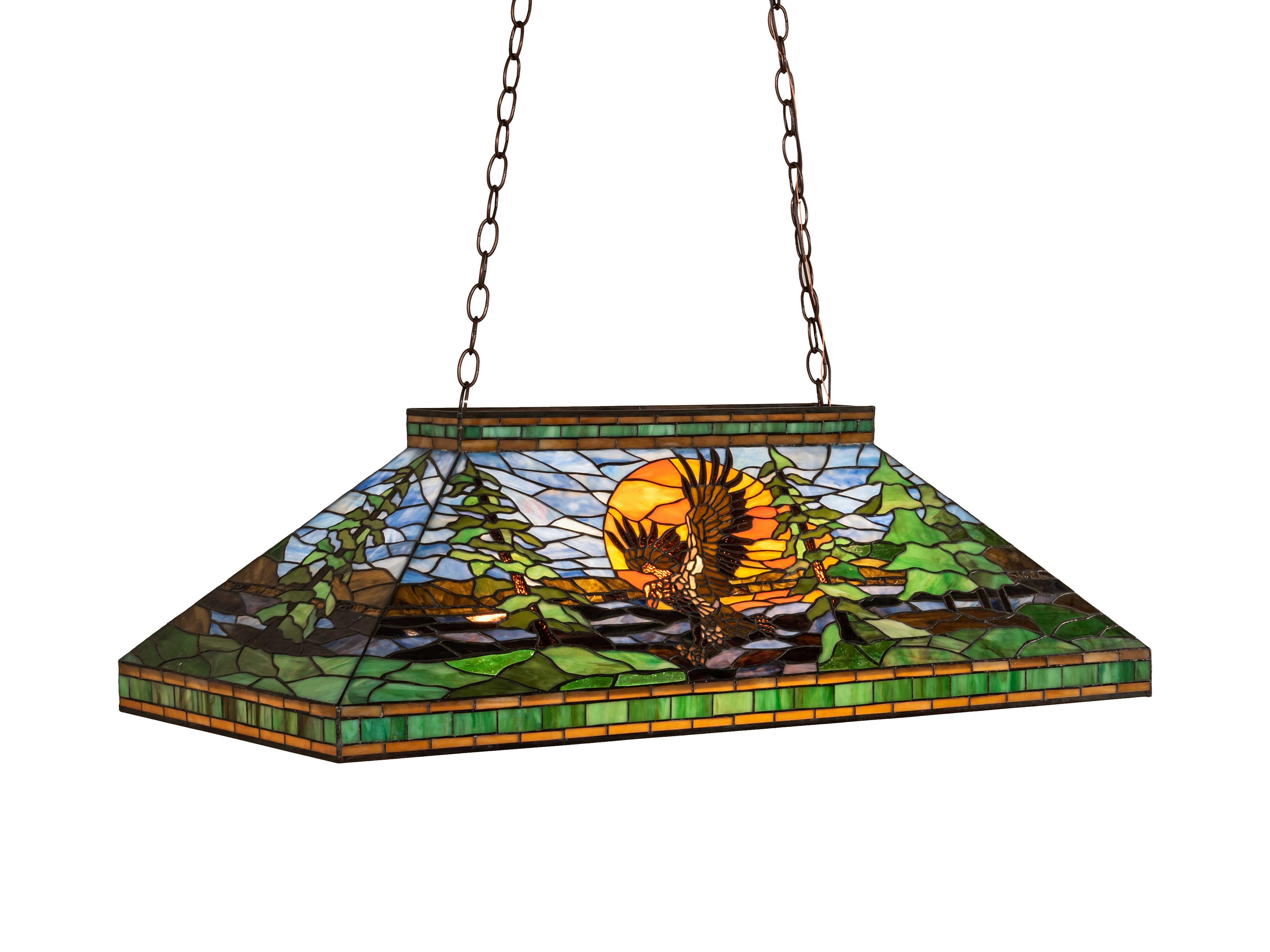 Eagle At Sunset at 3-Light Mahogany Bronze Traditional Linear Island Pendant