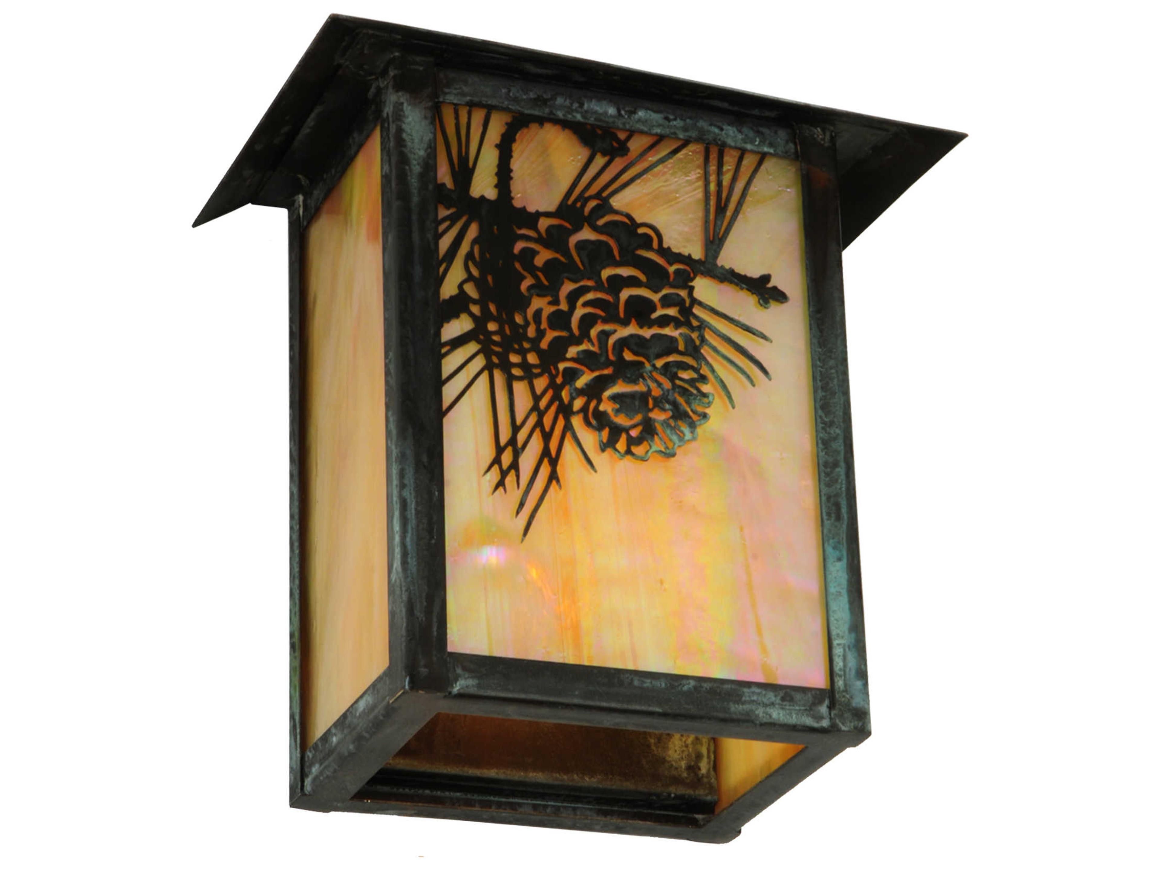 Meyda Seneca Winter Pine 1 - Light Glass Outdoor Wall Light