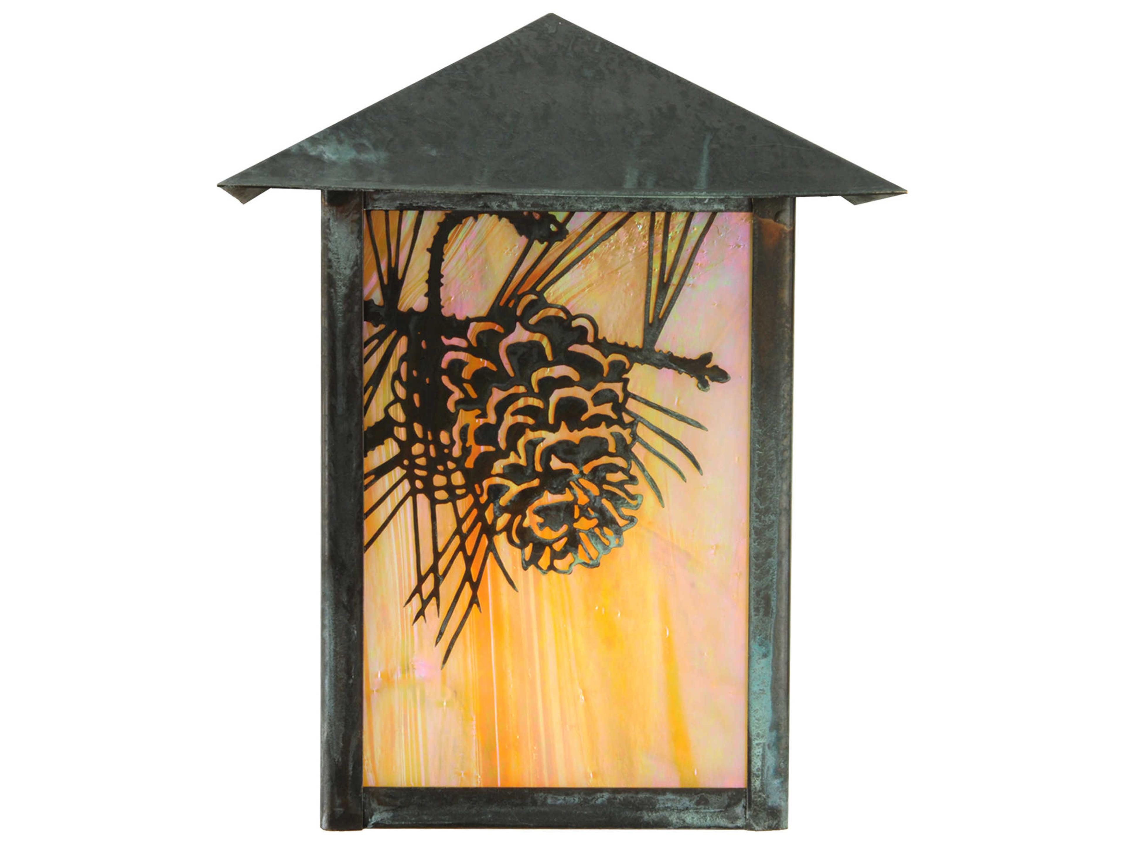 Meyda Seneca Winter Pine 1 - Light Glass Outdoor Wall Light