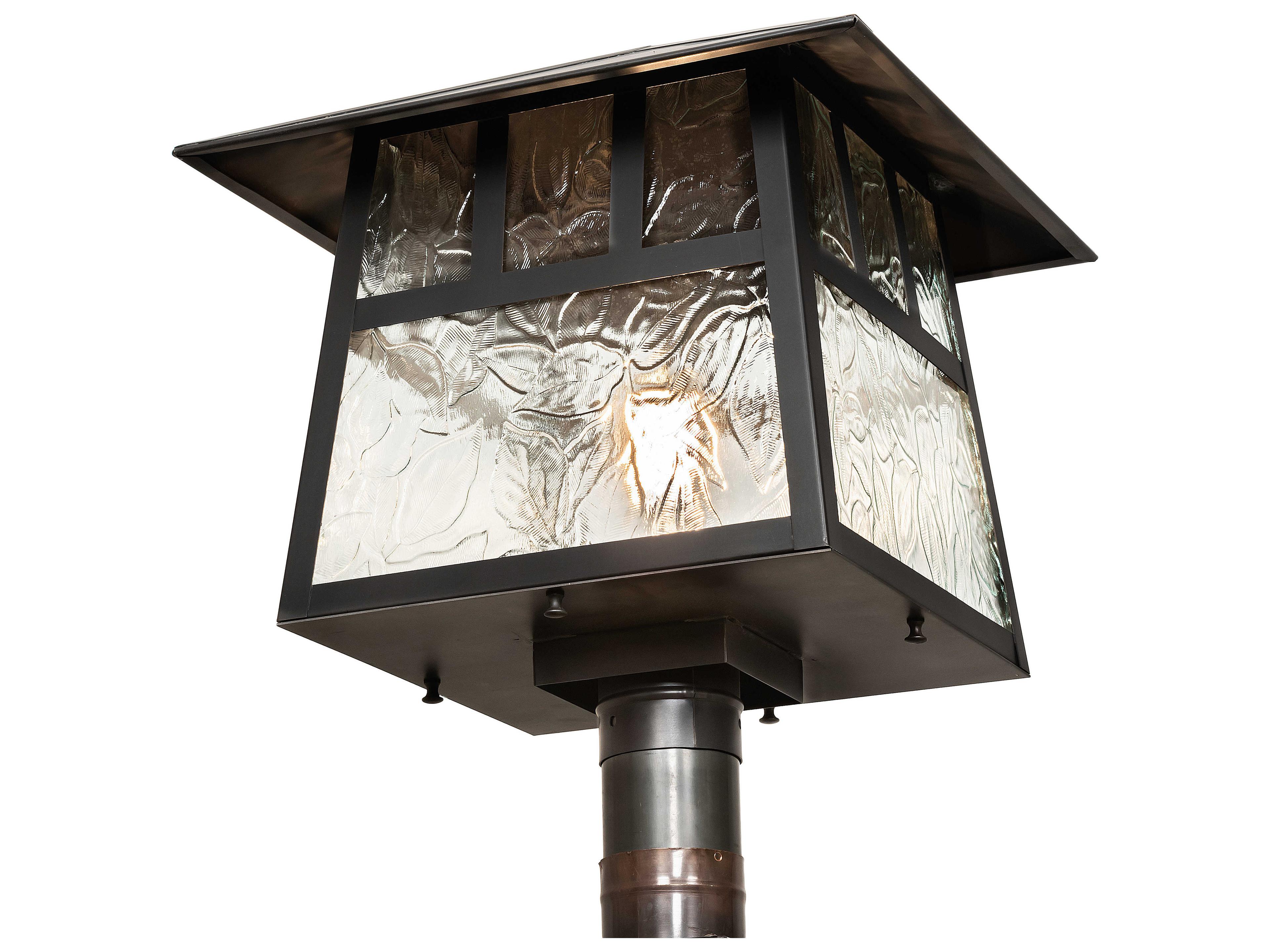 Meyda Stillwater Double Bar Mission 1 - Light Glass Outdoor Post Light