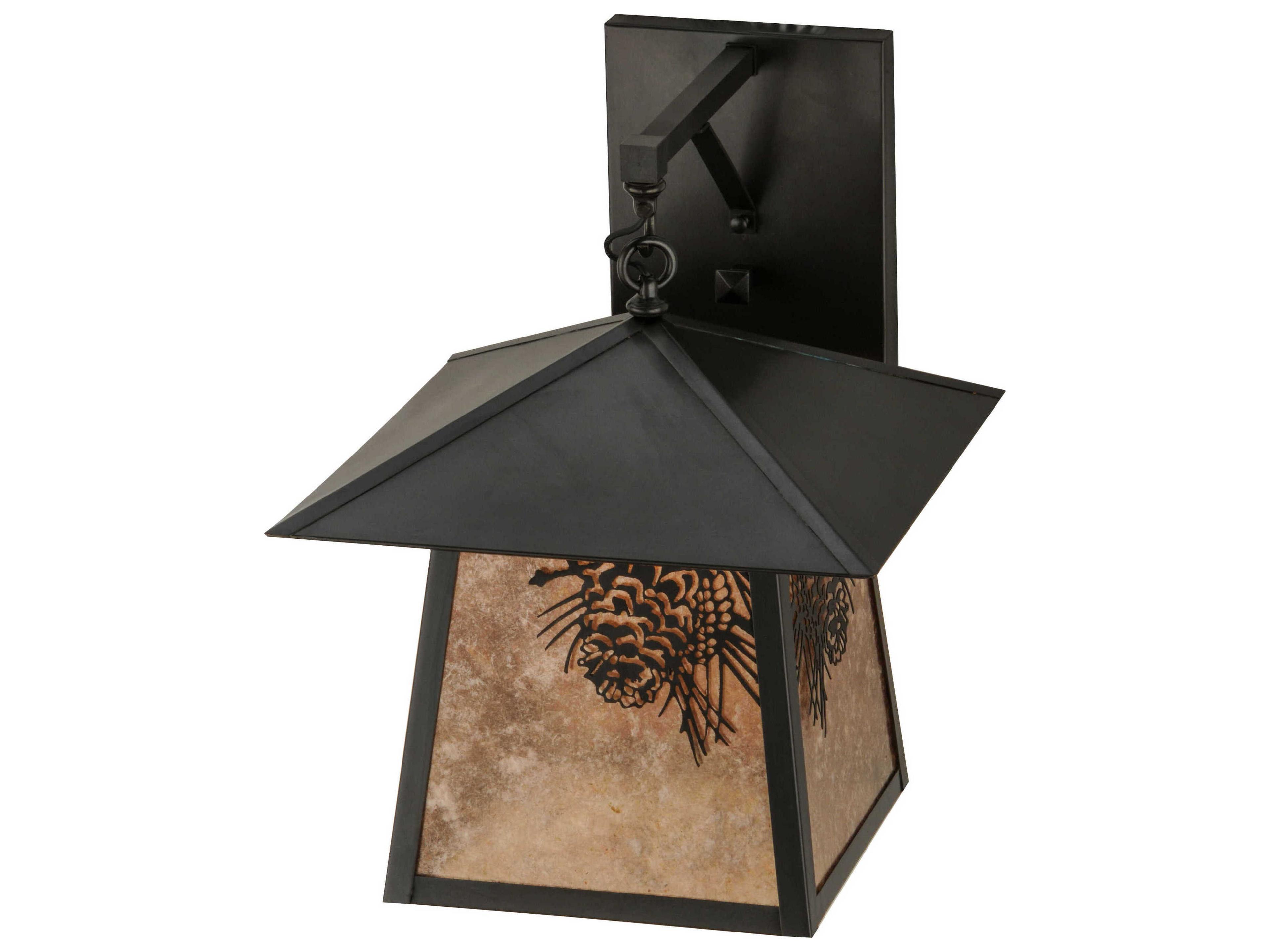Meyda Stillwater 1-Light Craftsman Brown Glass Wall Sconce