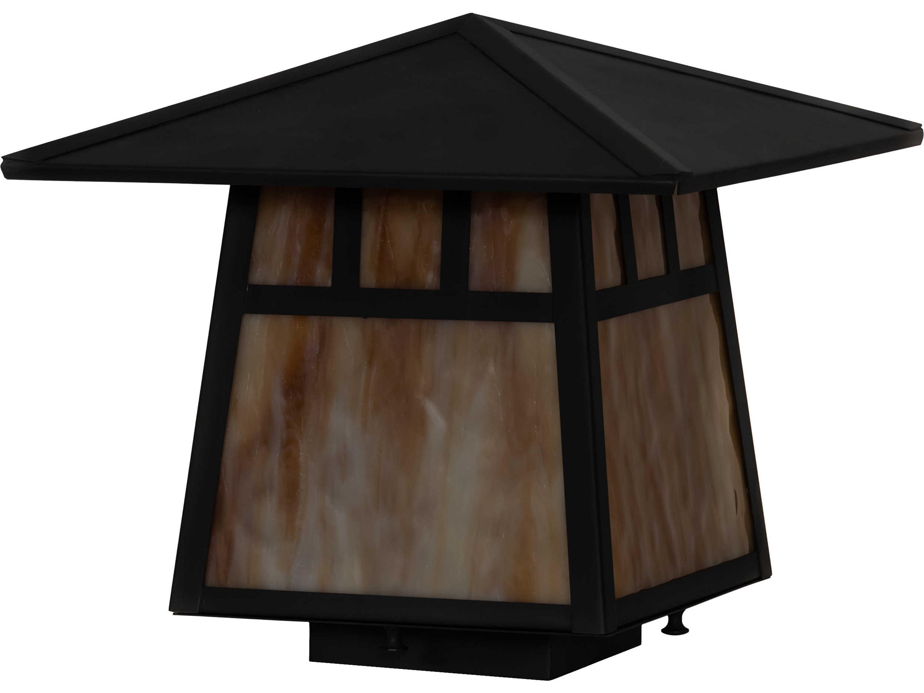 Meyda Stillwater Double Bar Mission 1 - Light Glass Outdoor Post Light