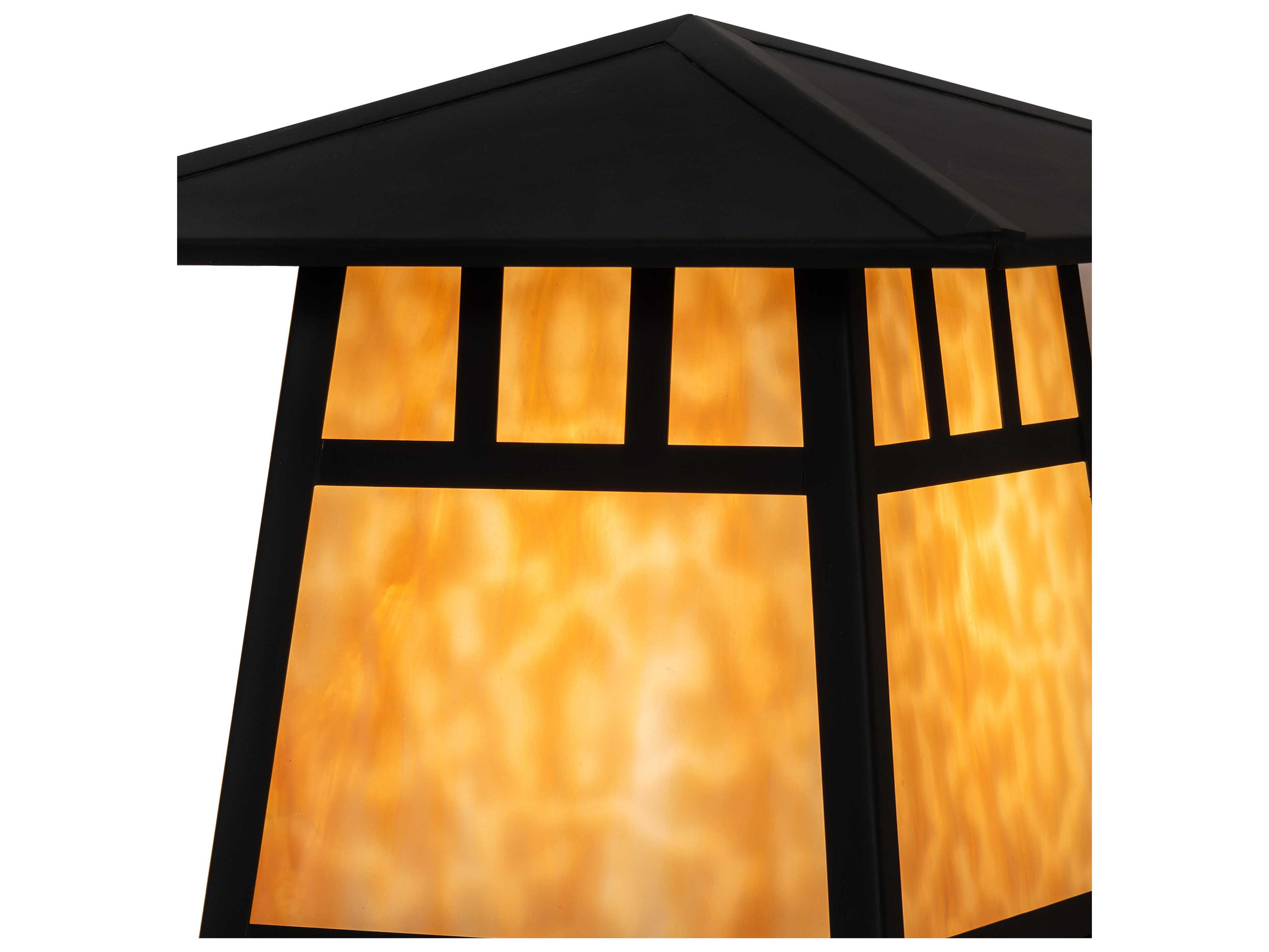 Meyda Stillwater Double Bar Mission 1 - Light Glass Outdoor Post Light