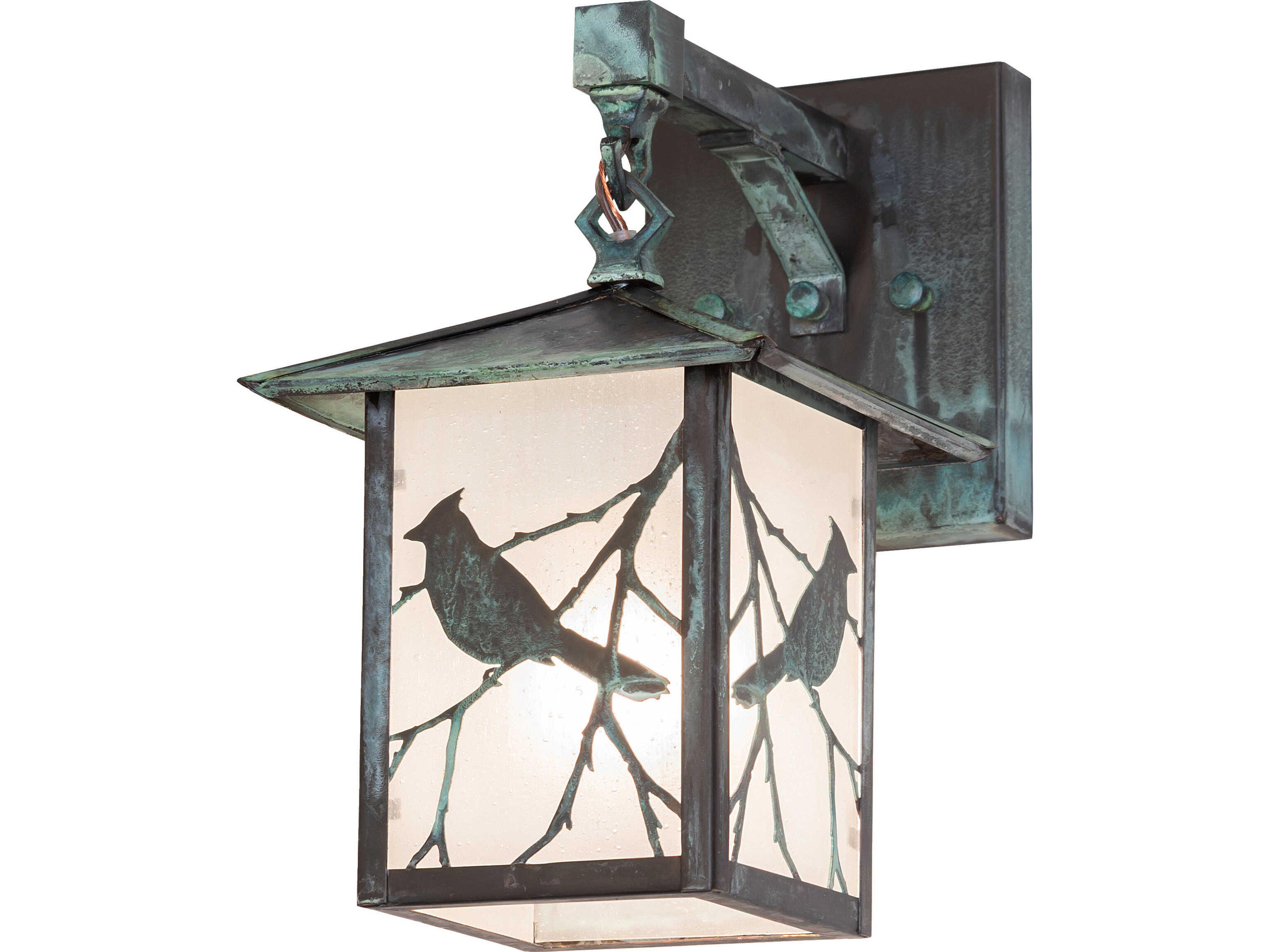 Seneca 1-Light Frosted Seeded Glass Green Traditional Wall Sconce