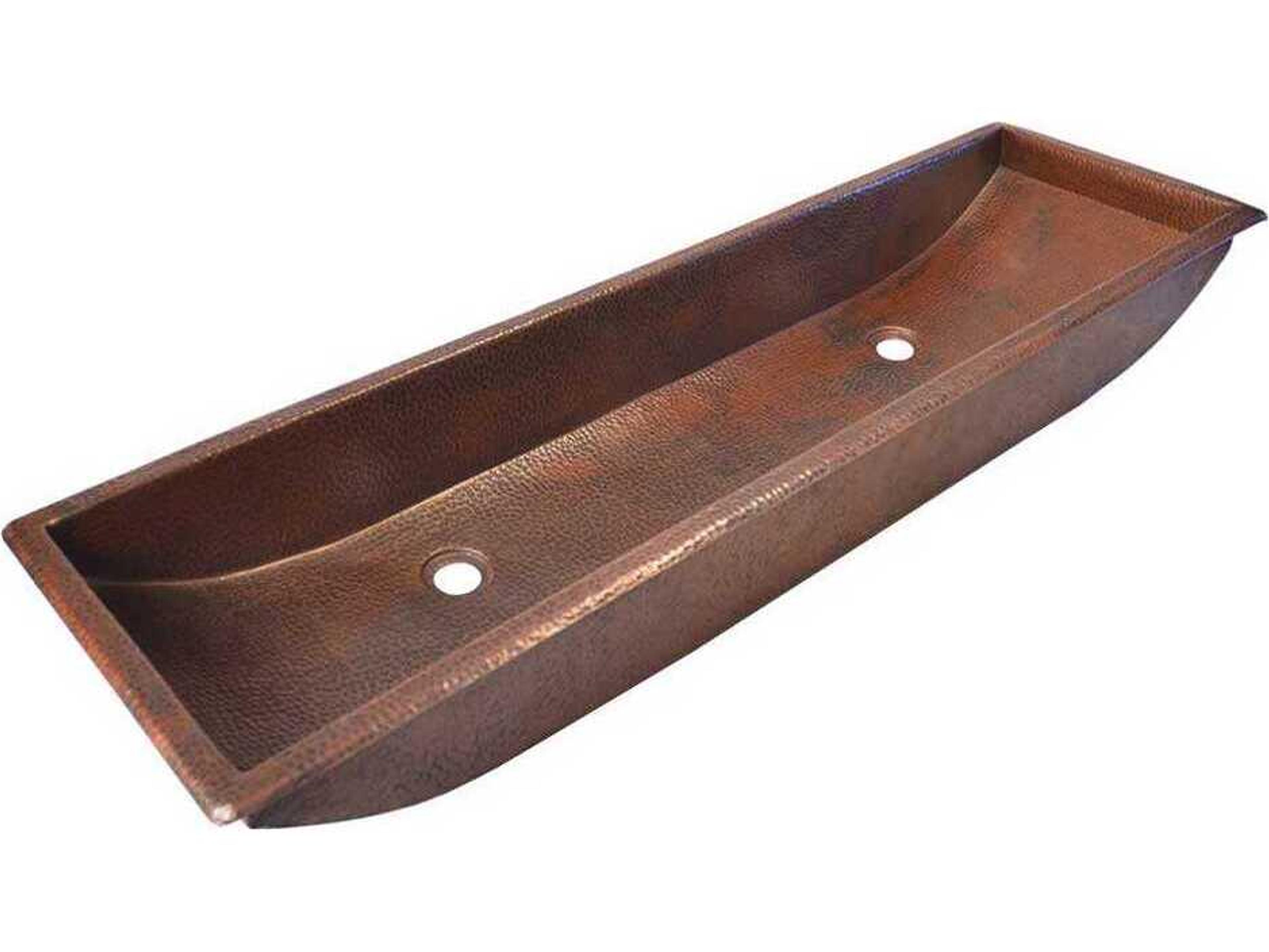 Trough Antique Copper Bathroom Sink