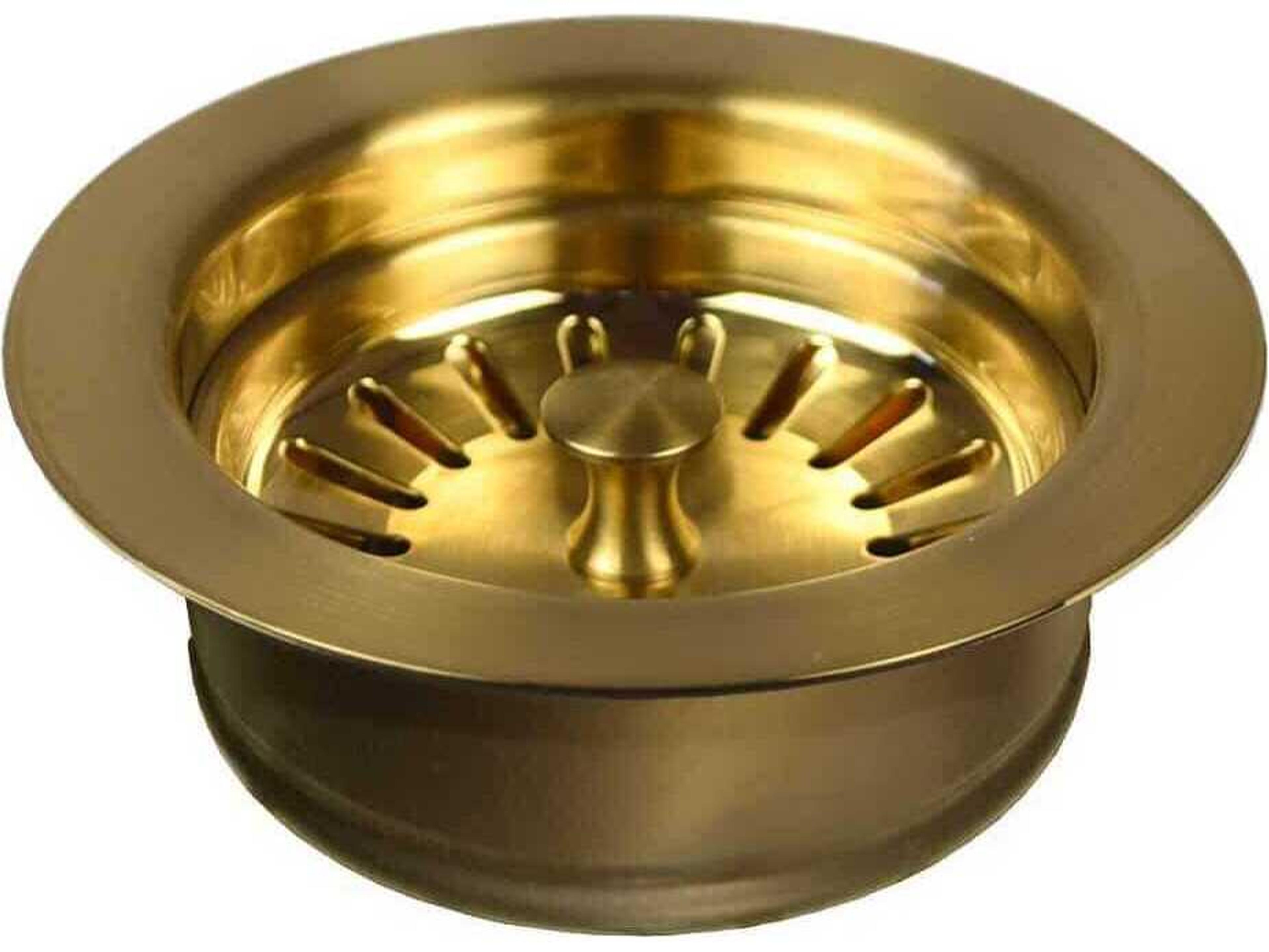 Brushed Gold Disposer Trim with Basket Strainer