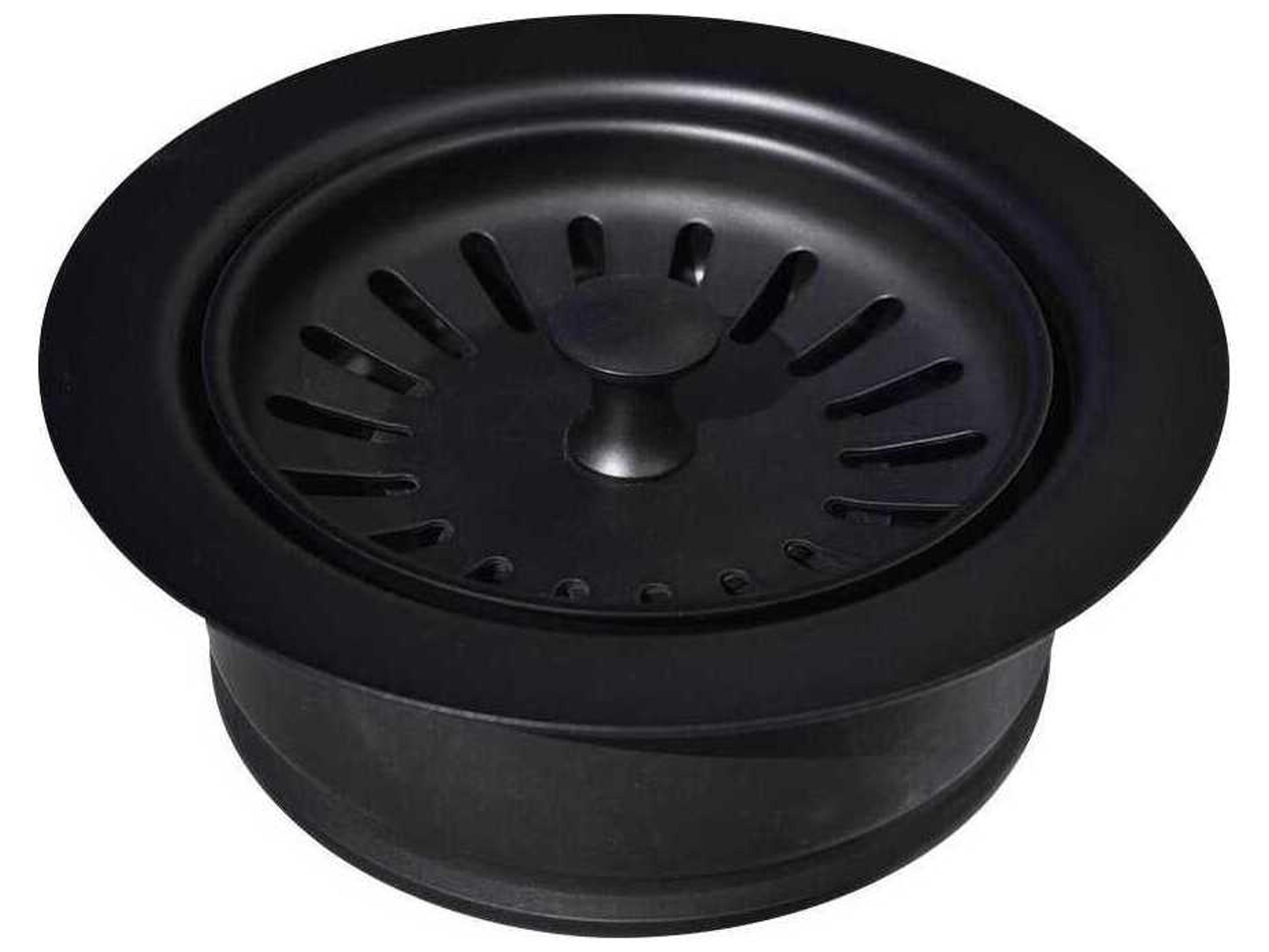 Matte Black Disposer Trim with Basket Strainer