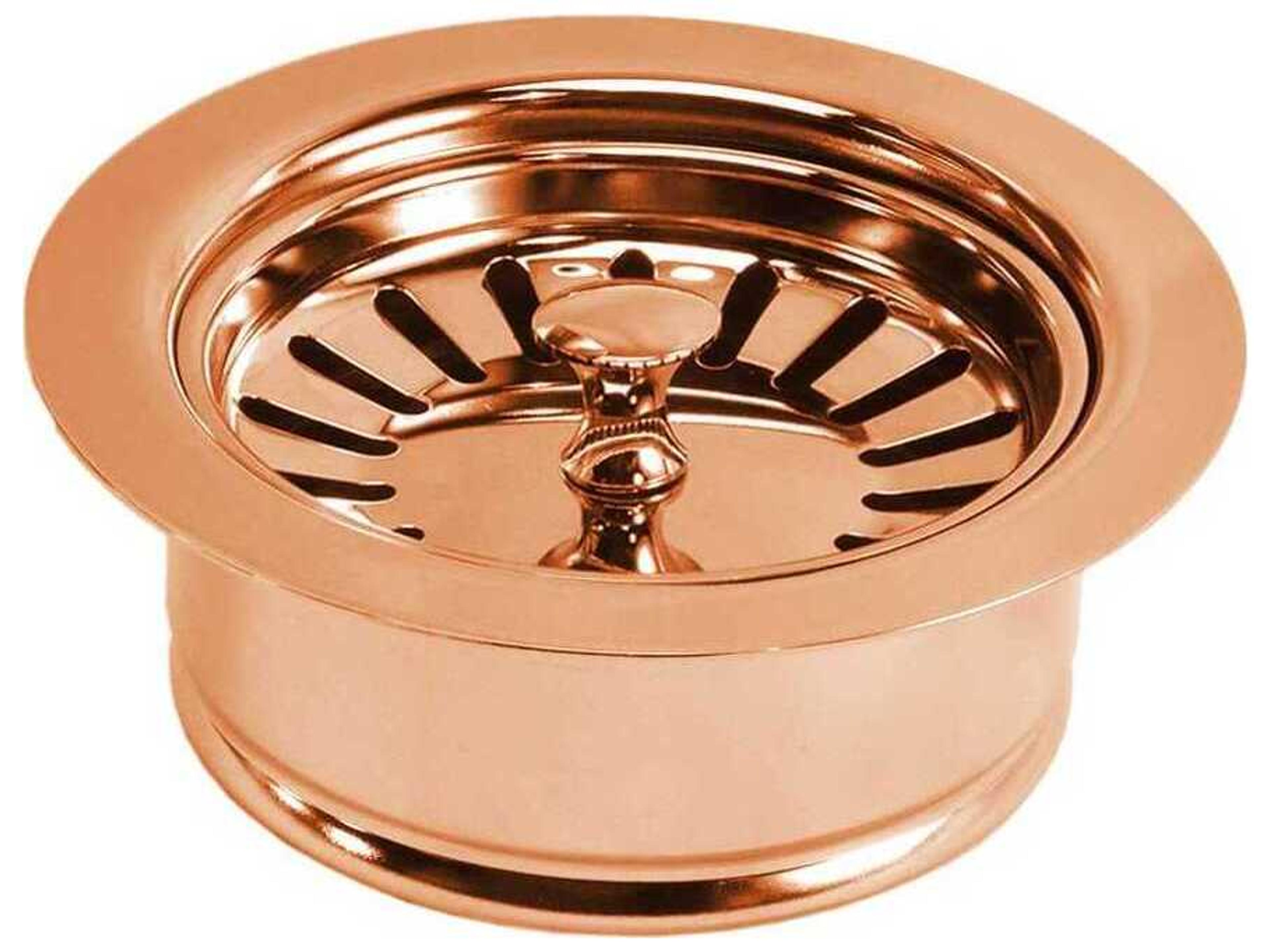 Polished Copper Disposer Trim with Basket Strainer