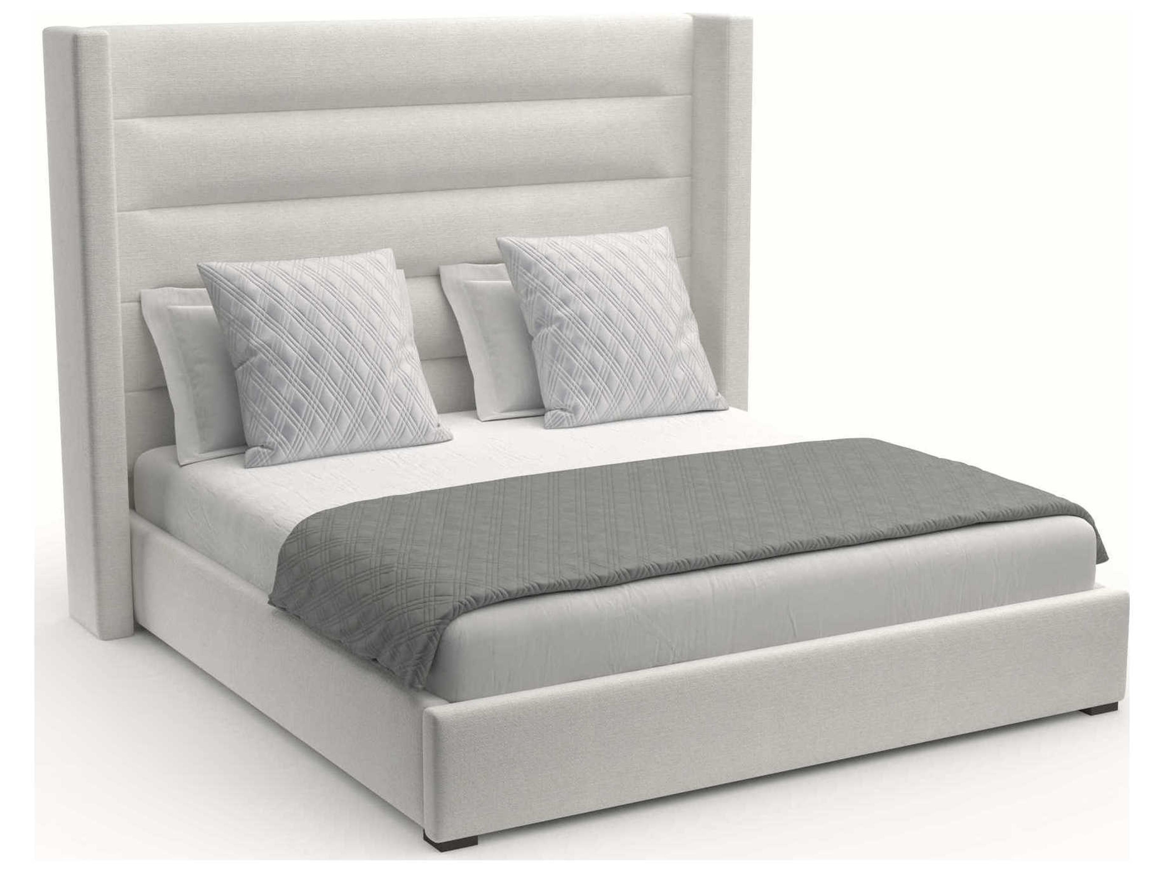 Nativa Interiors Aylet Horizontal Channel Tufted High Brown Upholstered Panel Bed