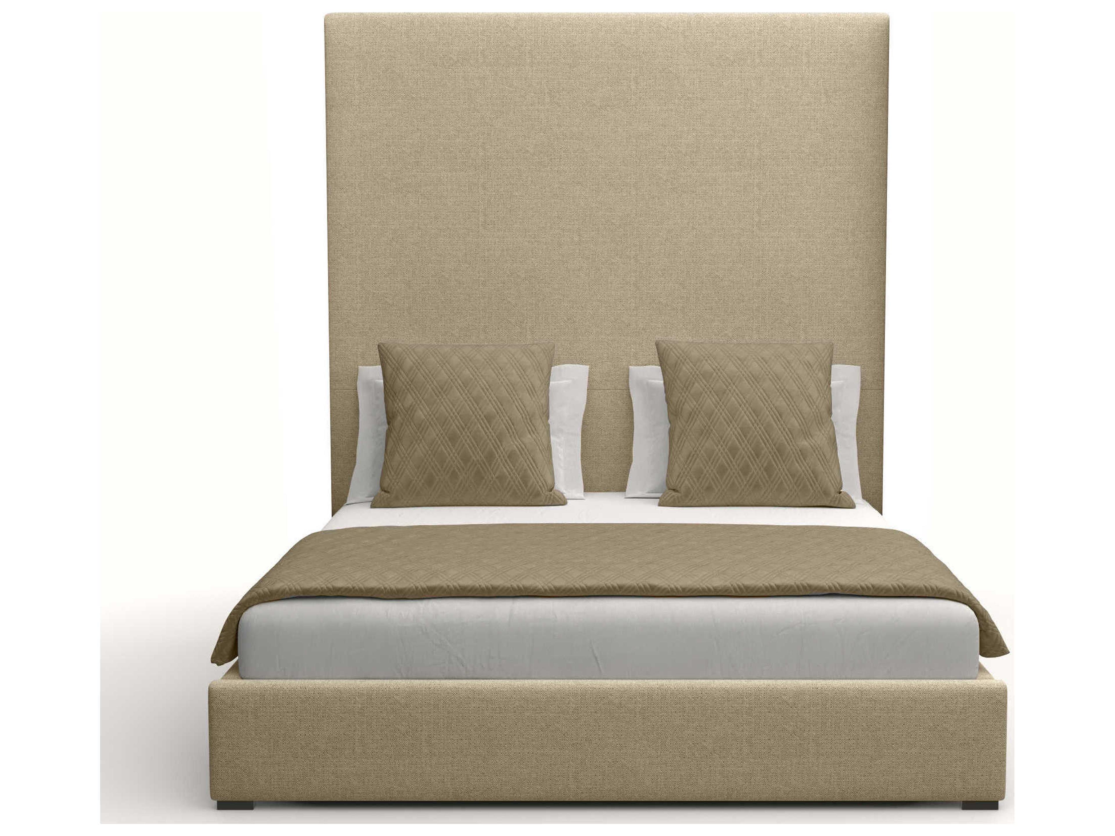 Nativa Interiors Moyra Plain High White Upholstered Panel Bed
