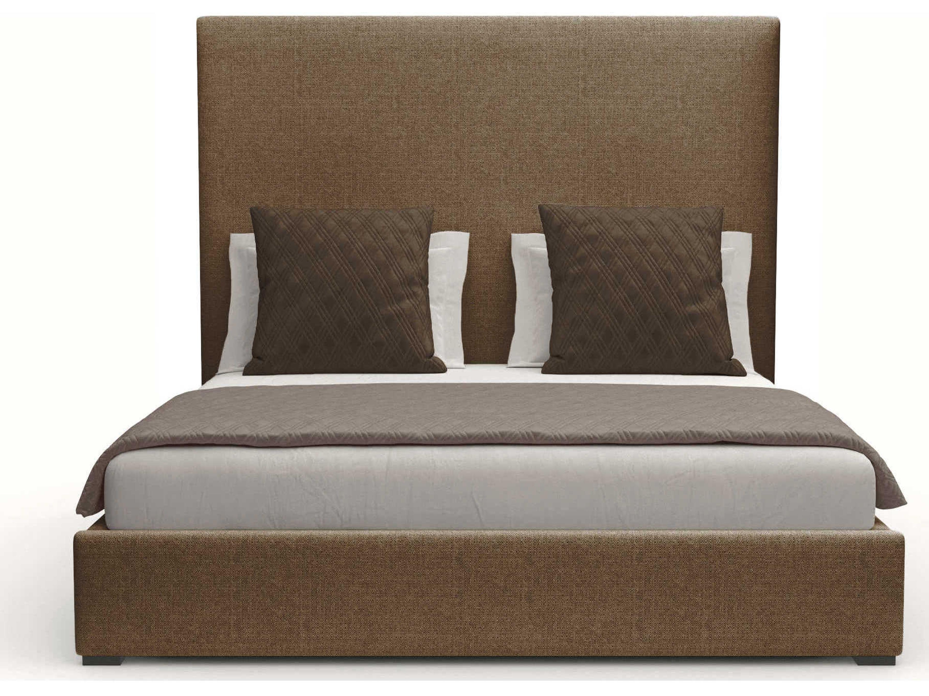 Nativa Interiors Moyra Plain High White Upholstered Panel Bed