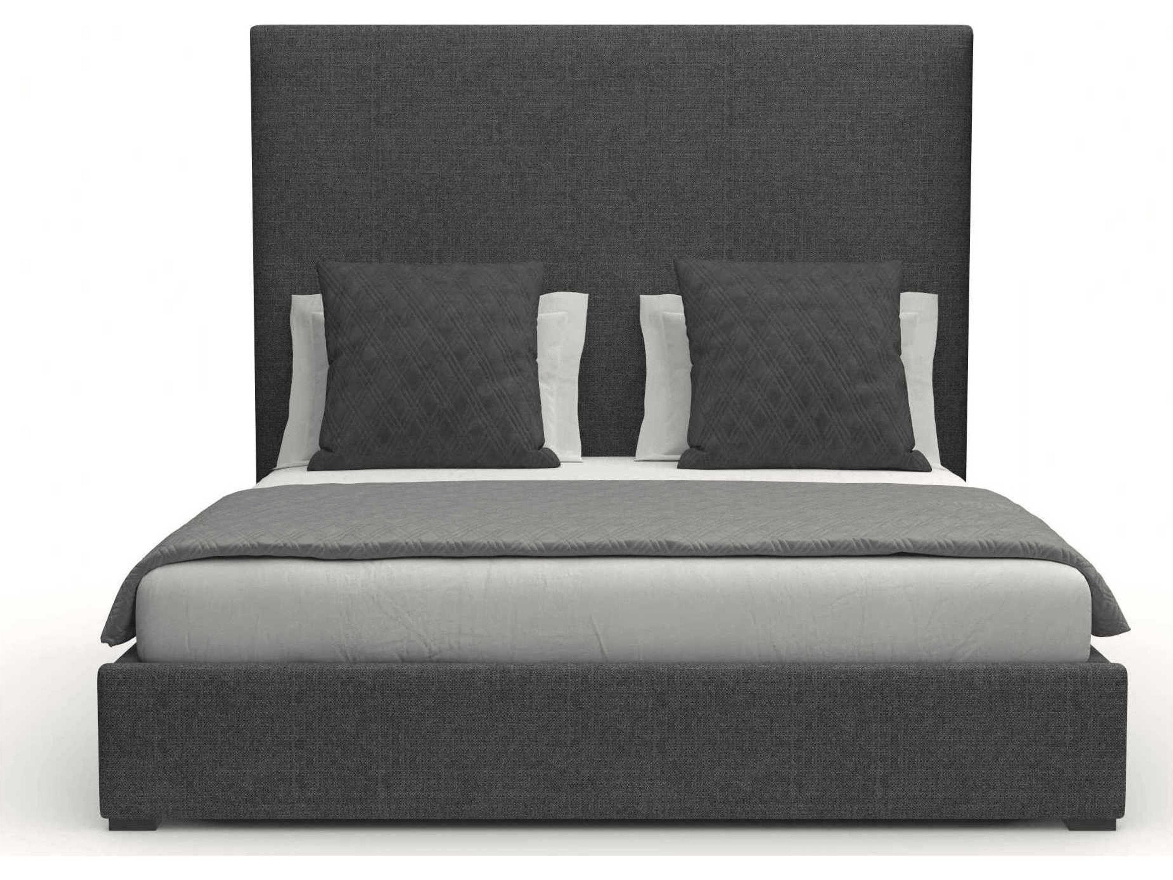 Nativa Interiors Moyra Plain High White Upholstered Panel Bed