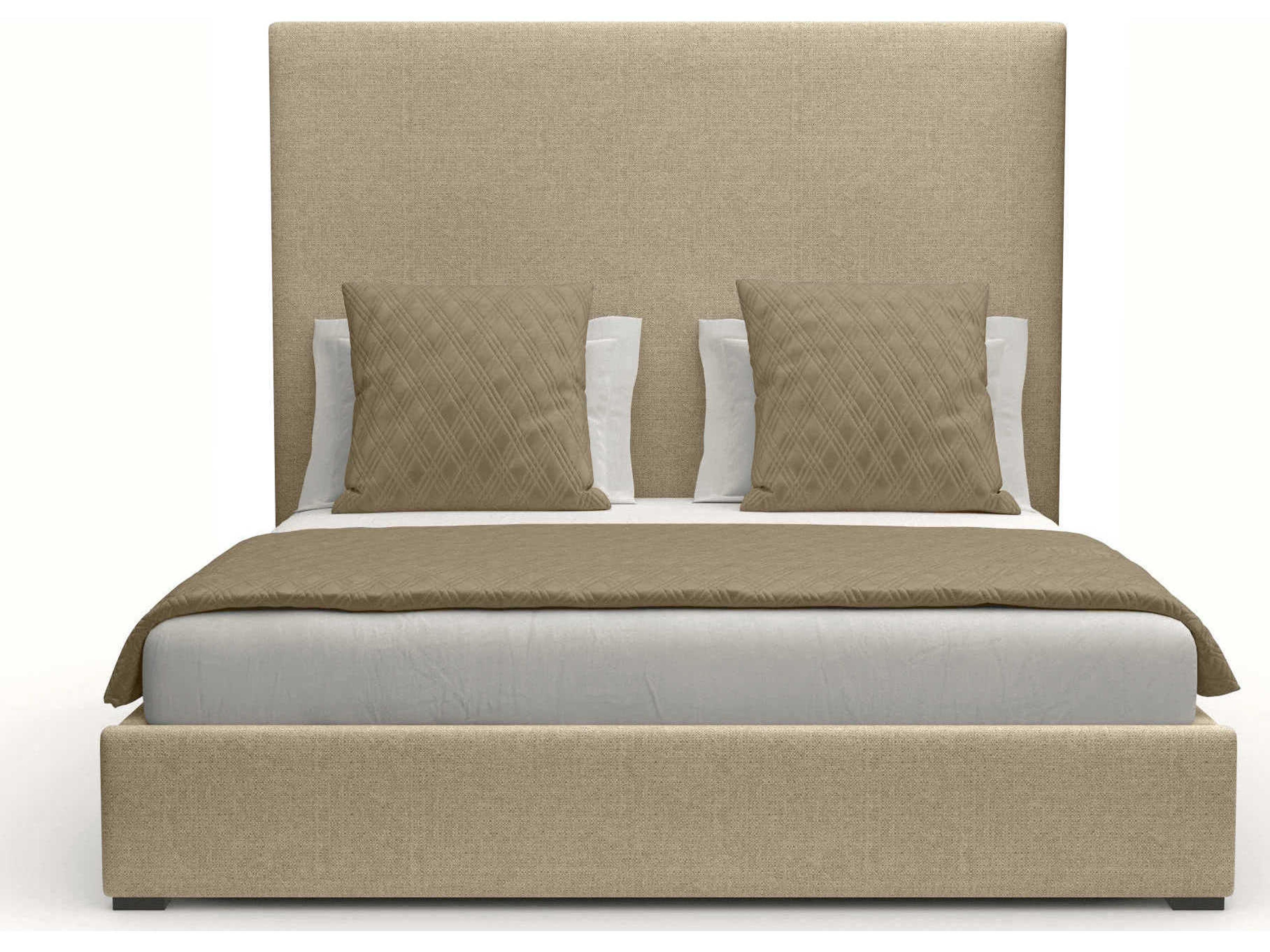 Nativa Interiors Moyra Plain High White Upholstered Panel Bed