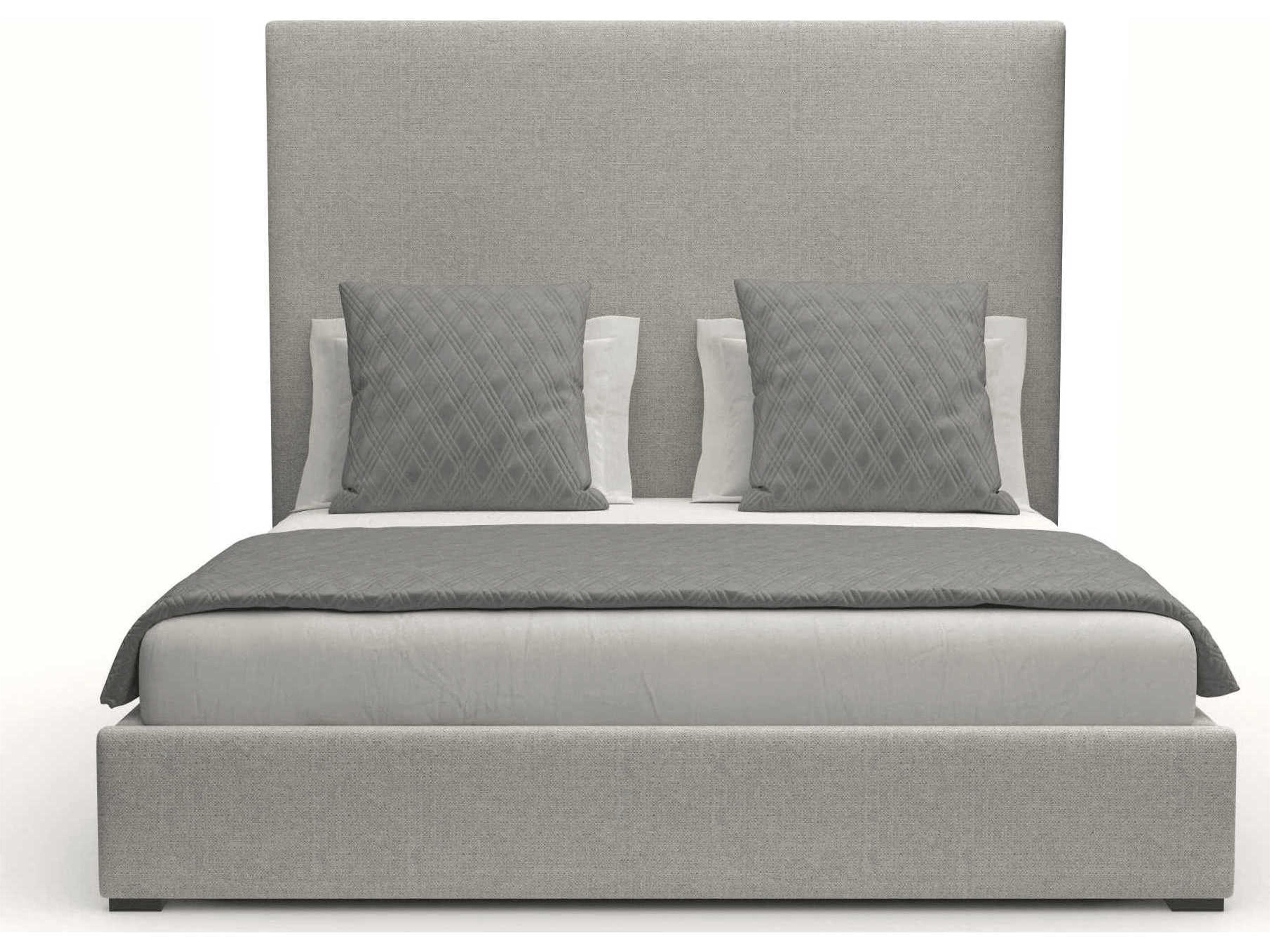 Nativa Interiors Moyra Plain High White Upholstered Panel Bed
