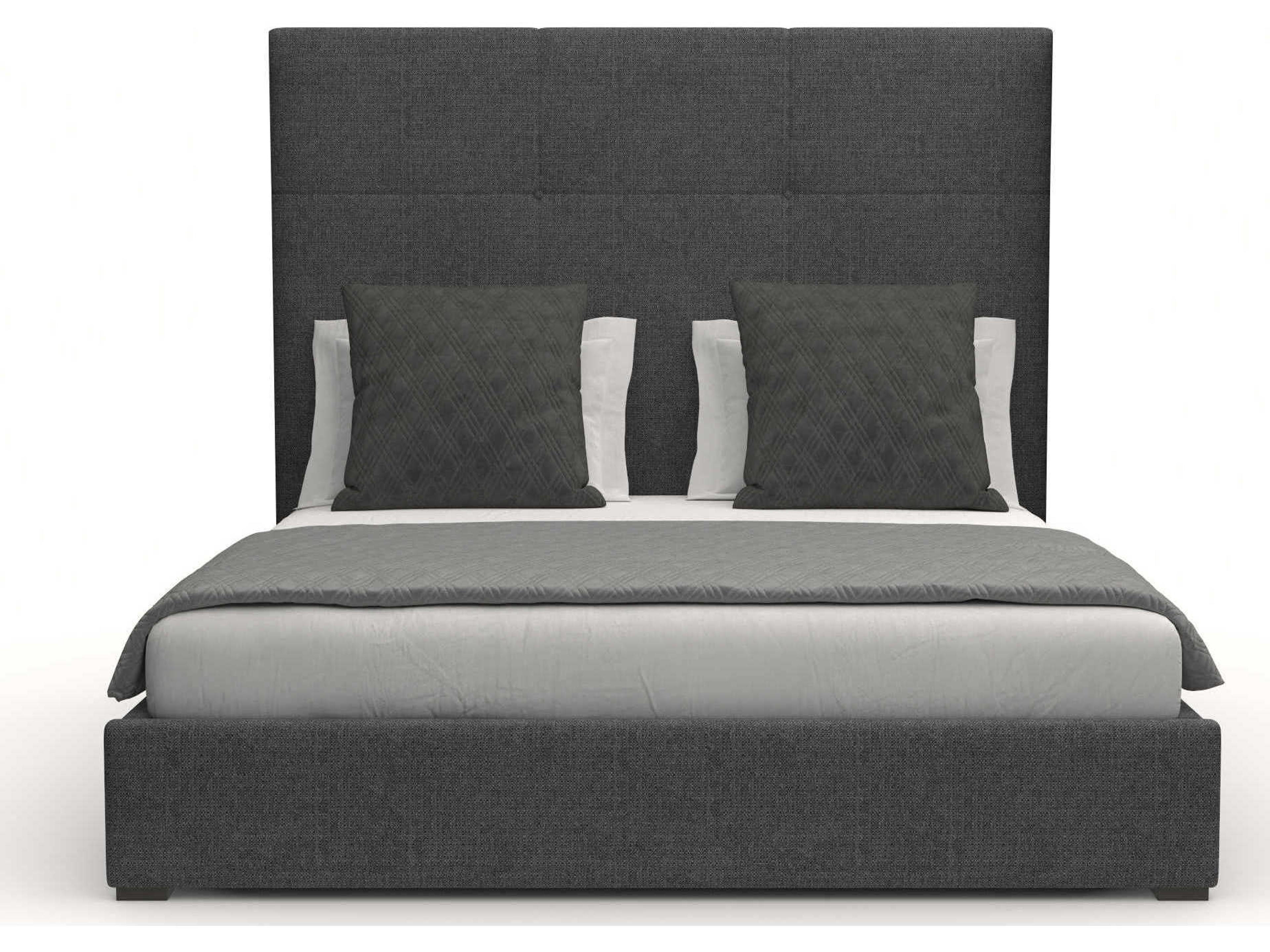 Nativa Interiors Moyra Simple Tufted High Gray Ply Wood Upholstered Panel Bed