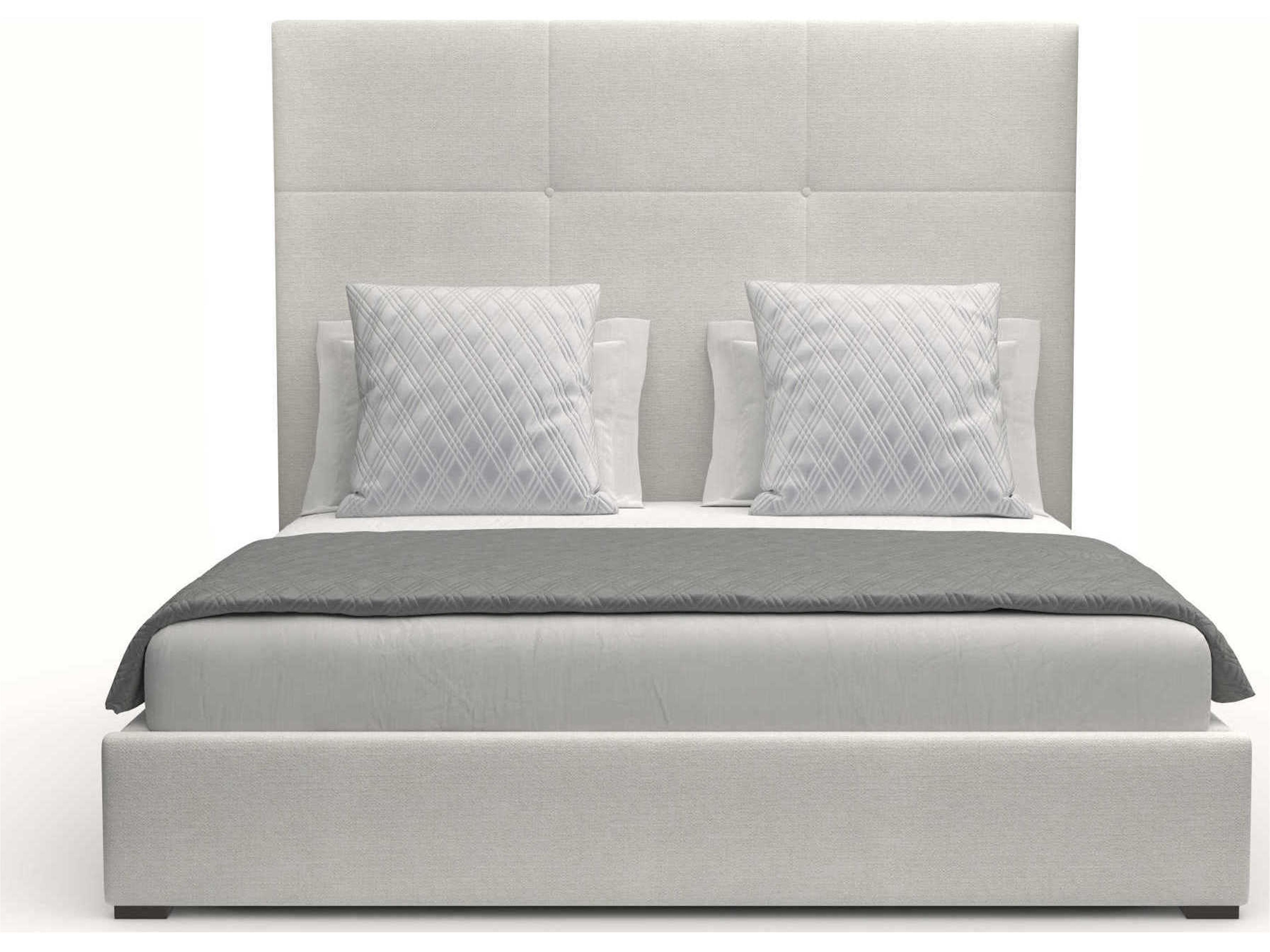 Nativa Interiors Moyra Simple Tufted High Gray Ply Wood Upholstered Panel Bed