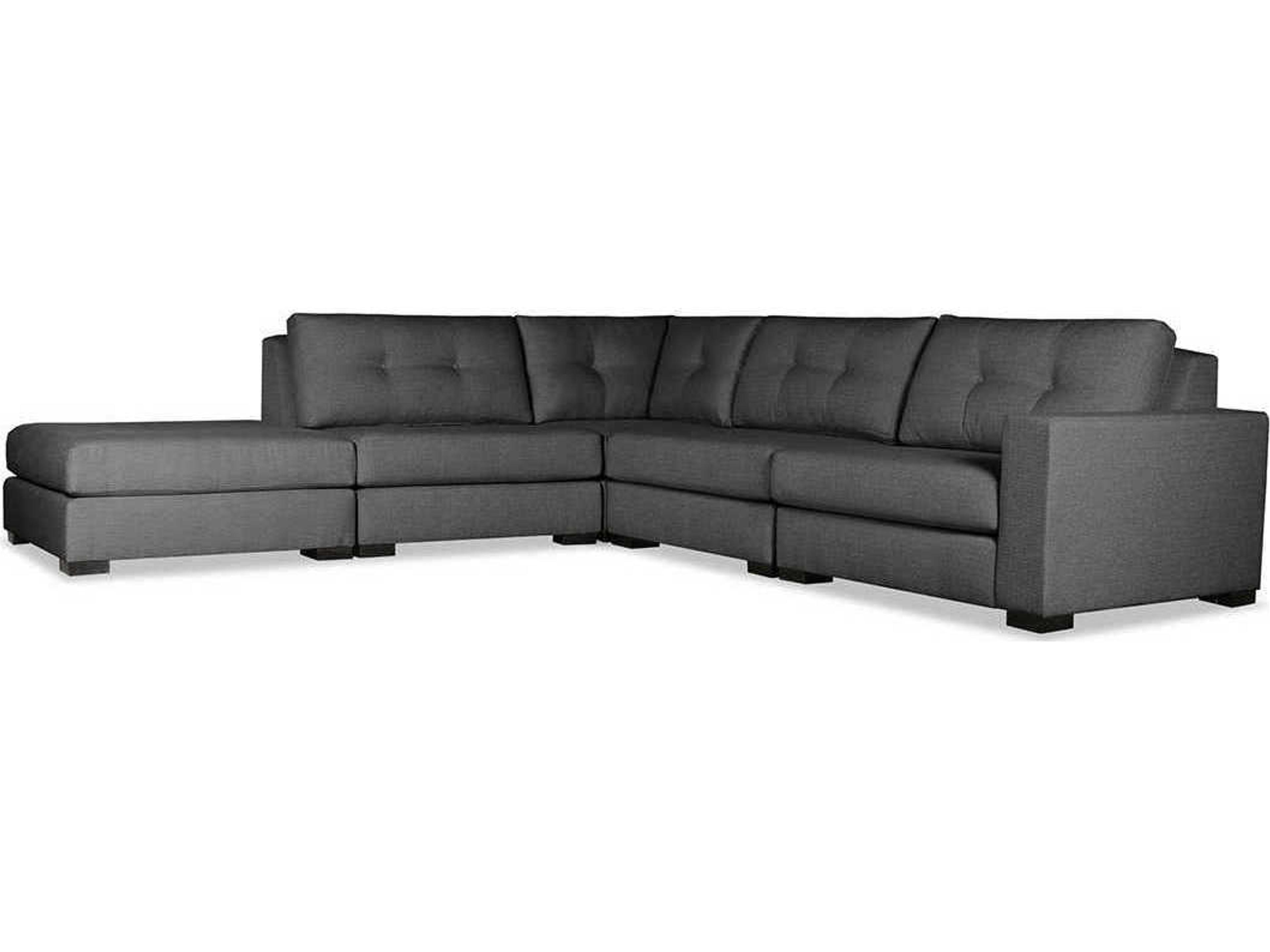 Nativa Interiors Veranda Buttoned 5 - Pieces RAF Upholstered Sectional Sofa with Ottoman