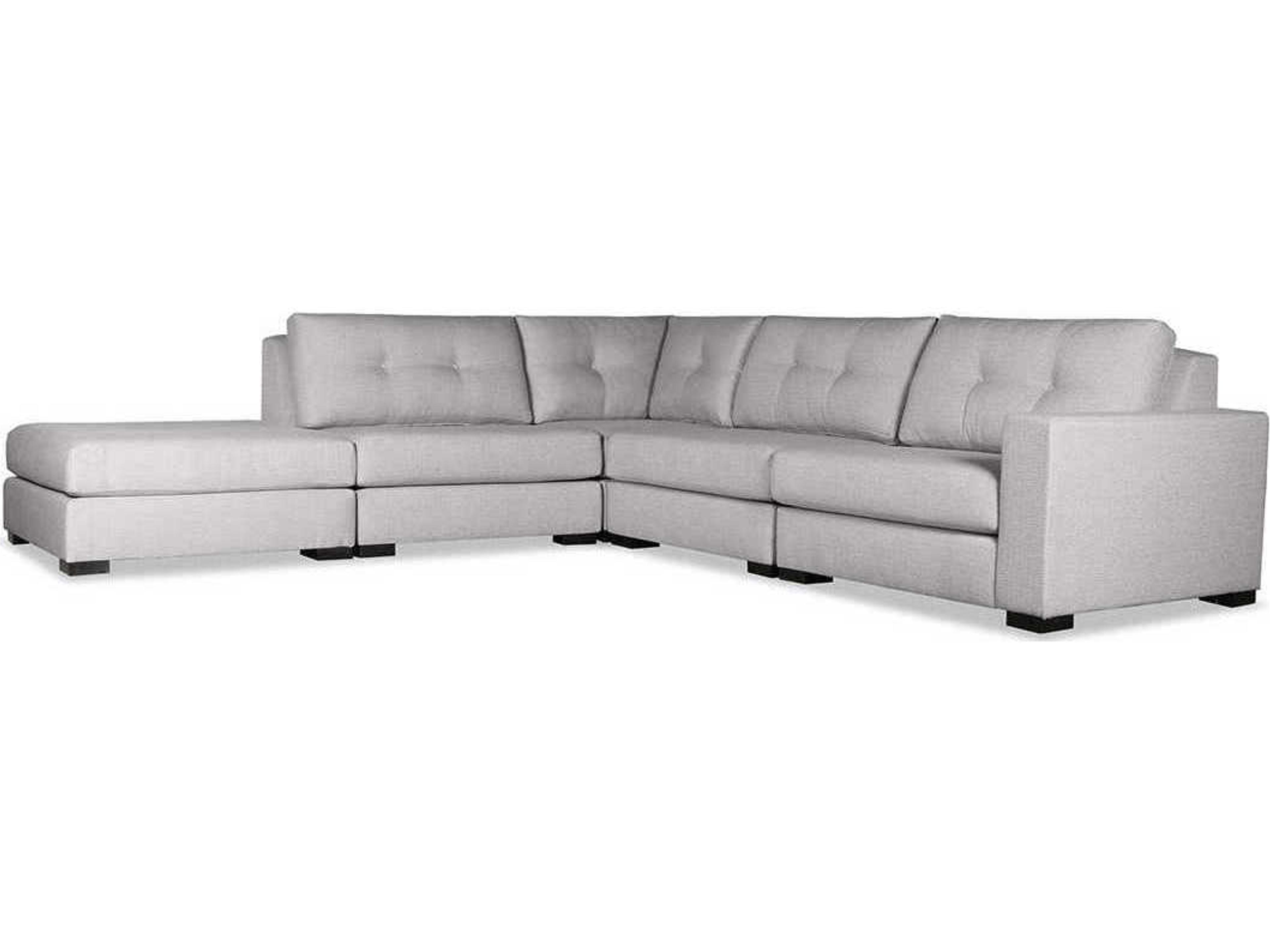 Nativa Interiors Veranda Buttoned 5 - Pieces RAF Upholstered Sectional Sofa with Ottoman