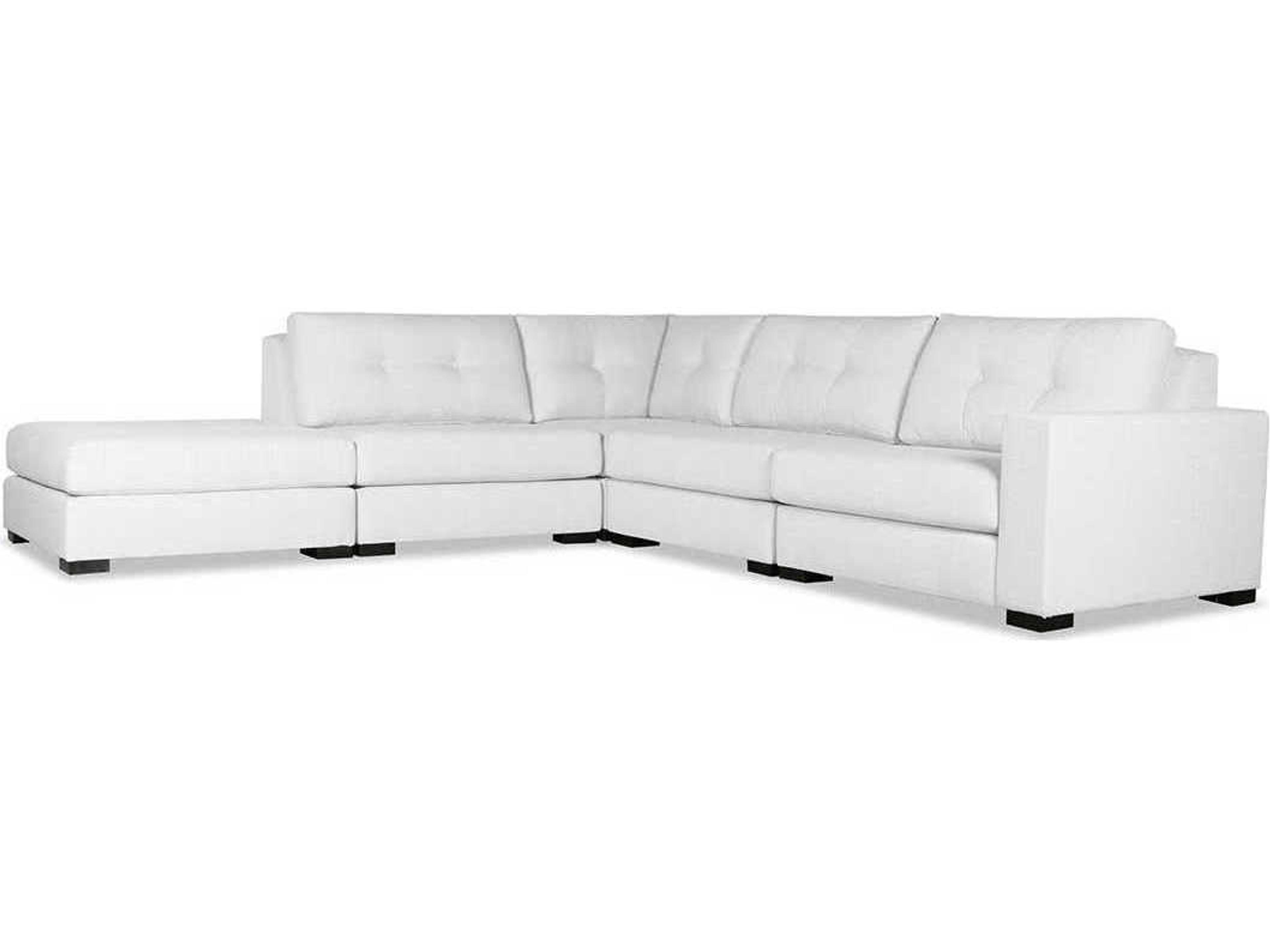 Nativa Interiors Veranda Buttoned 5 - Pieces RAF Upholstered Sectional Sofa with Ottoman