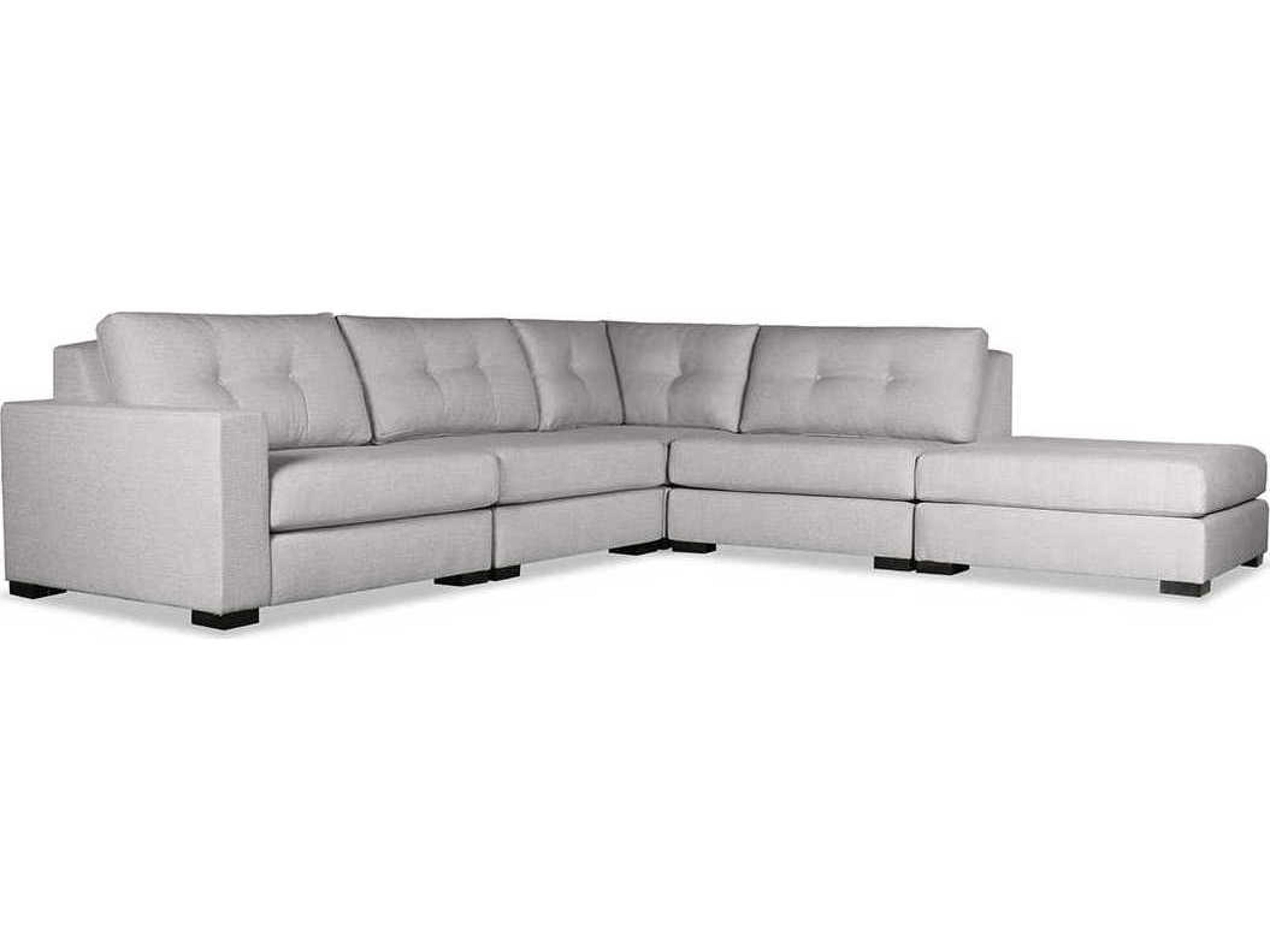 Nativa Interiors Veranda Buttoned 5 - Pieces LAF Upholstered Sectional Sofa with Ottoman