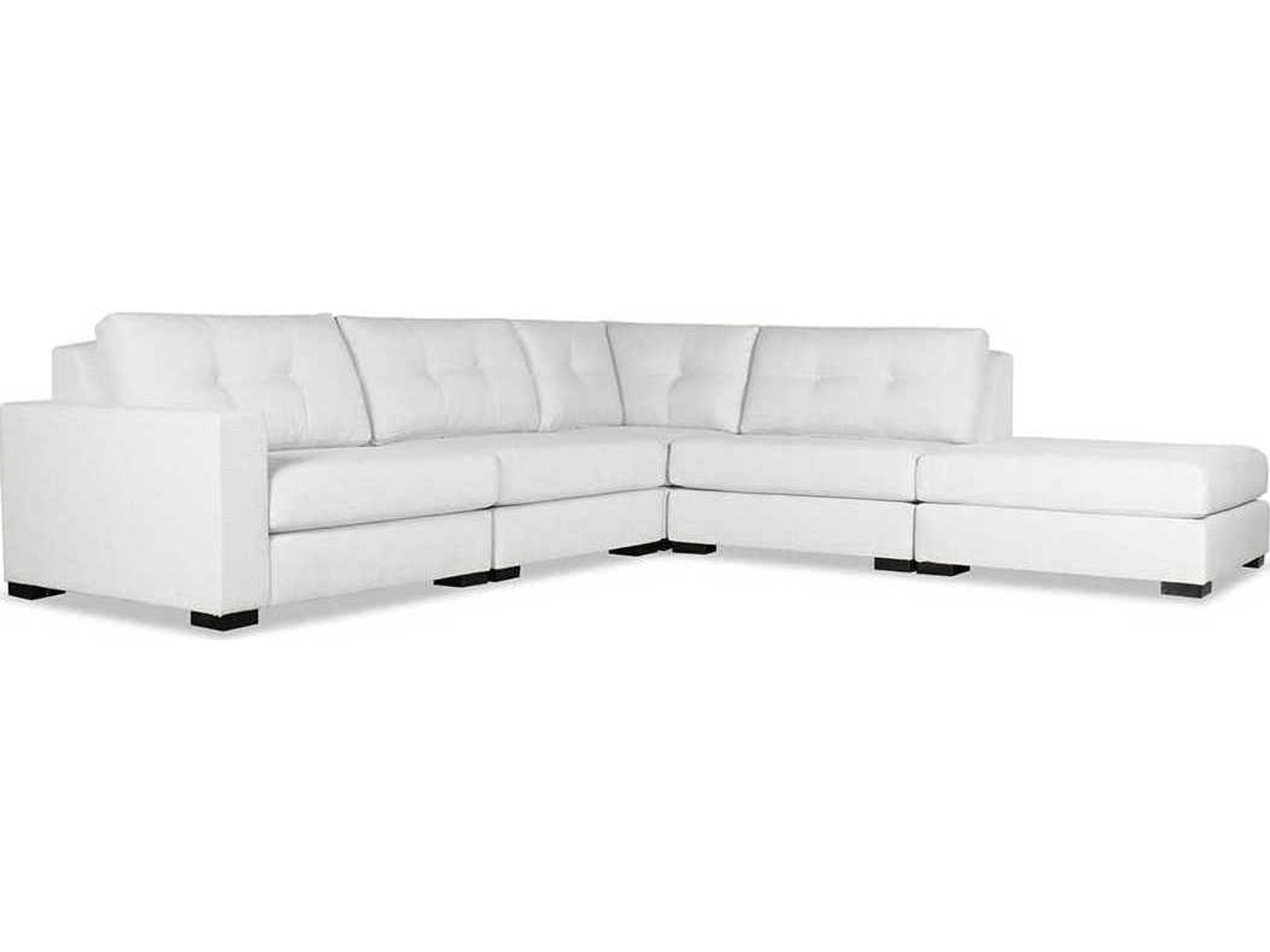 Nativa Interiors Veranda Buttoned 5 - Pieces LAF Upholstered Sectional Sofa with Ottoman
