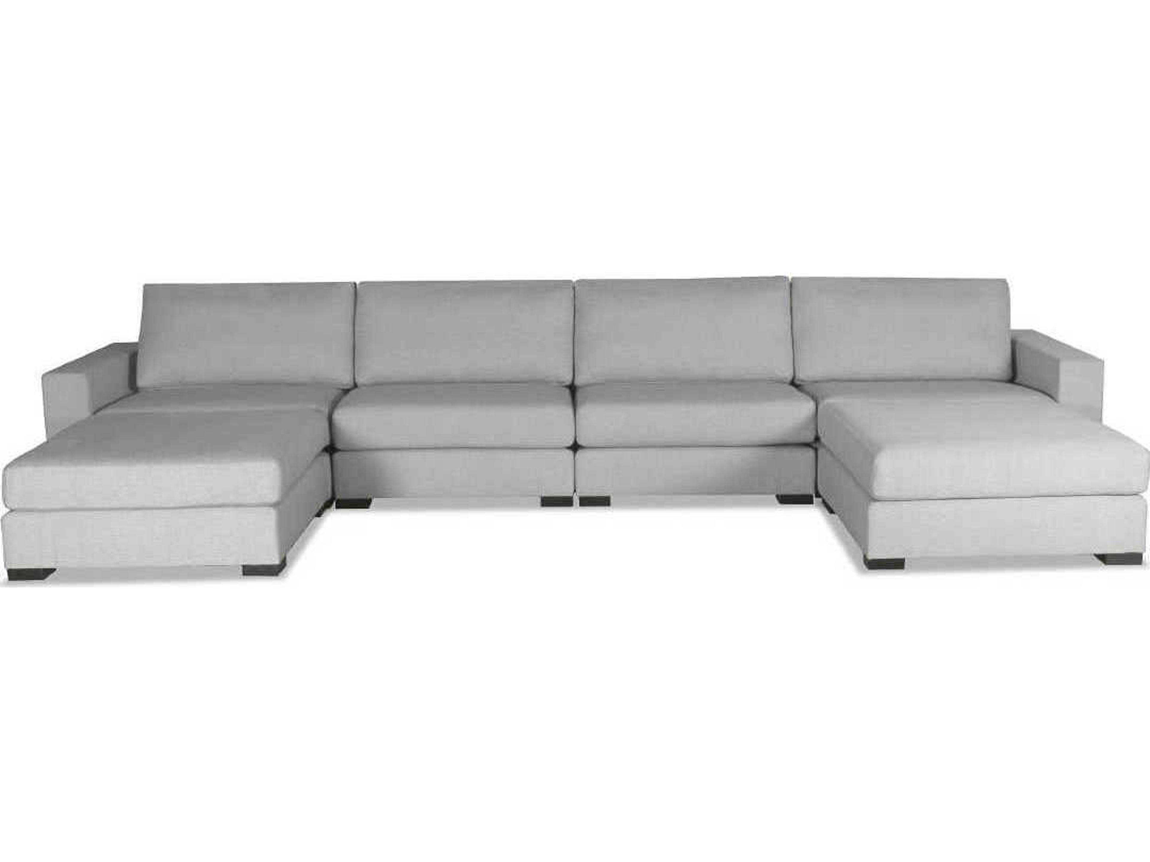 Veranda 6 - Pieces Upholstered Sectional Sofa with Double Ottoman