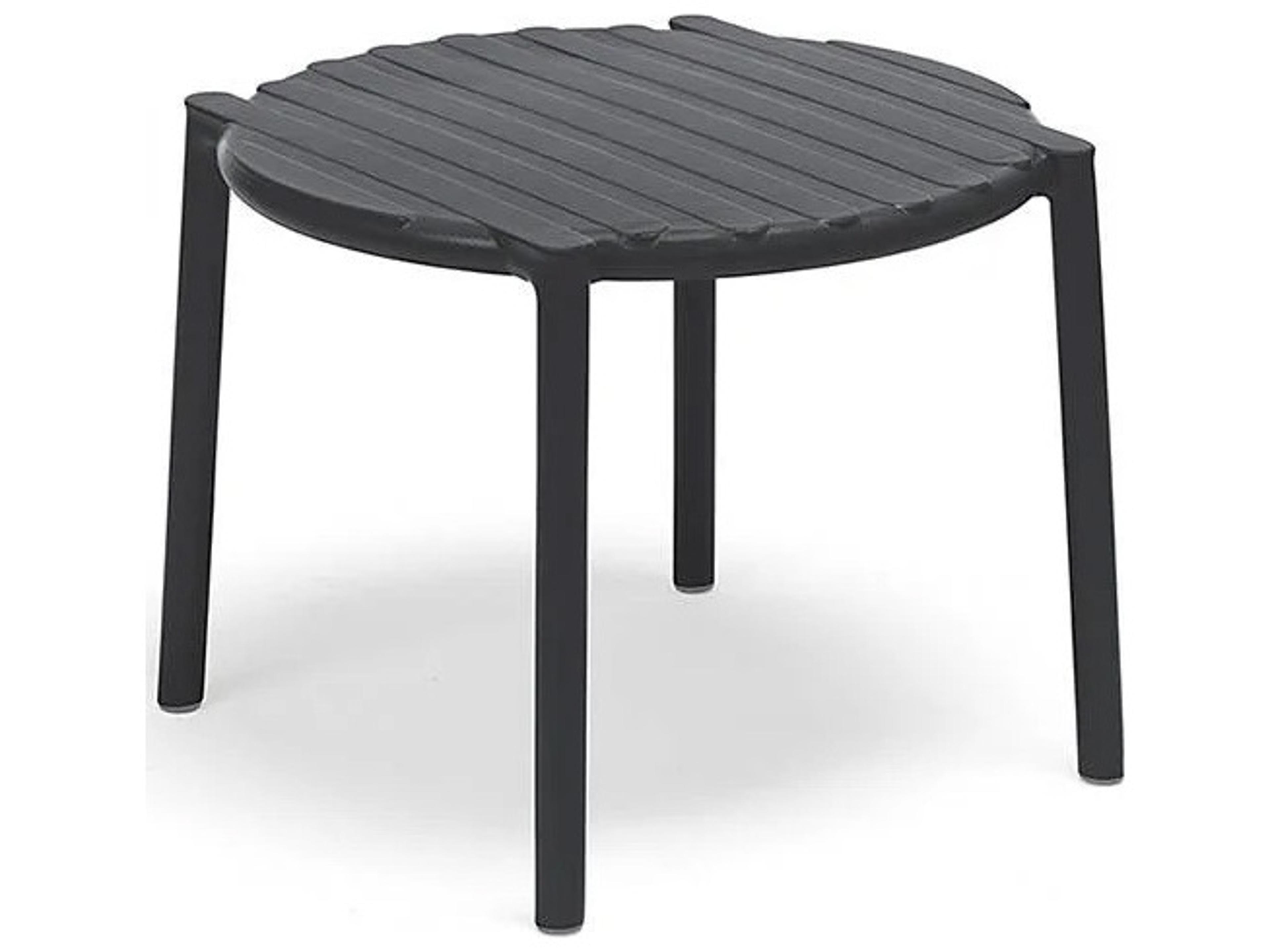 Doga Resin Antracite Round Outdoor End Table
