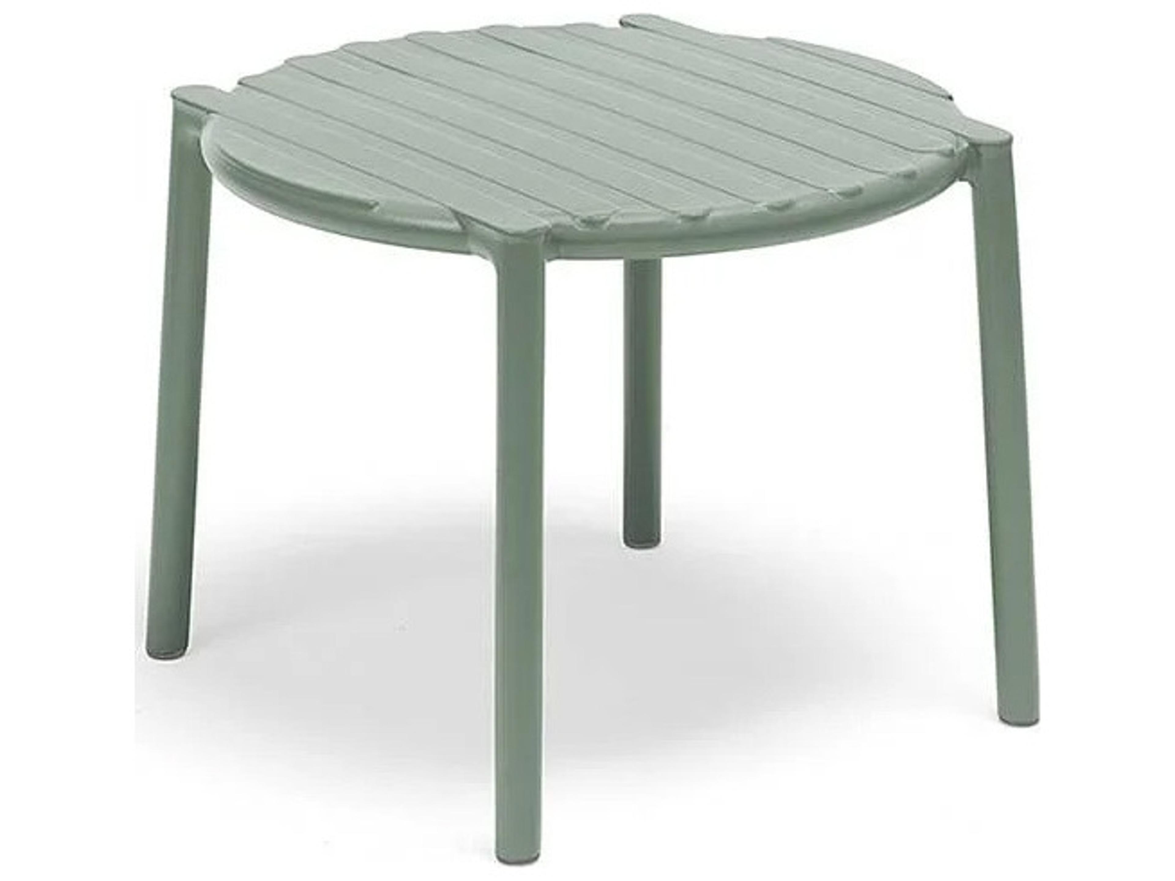 Doga Resin Menta Round Outdoor Patio End Table