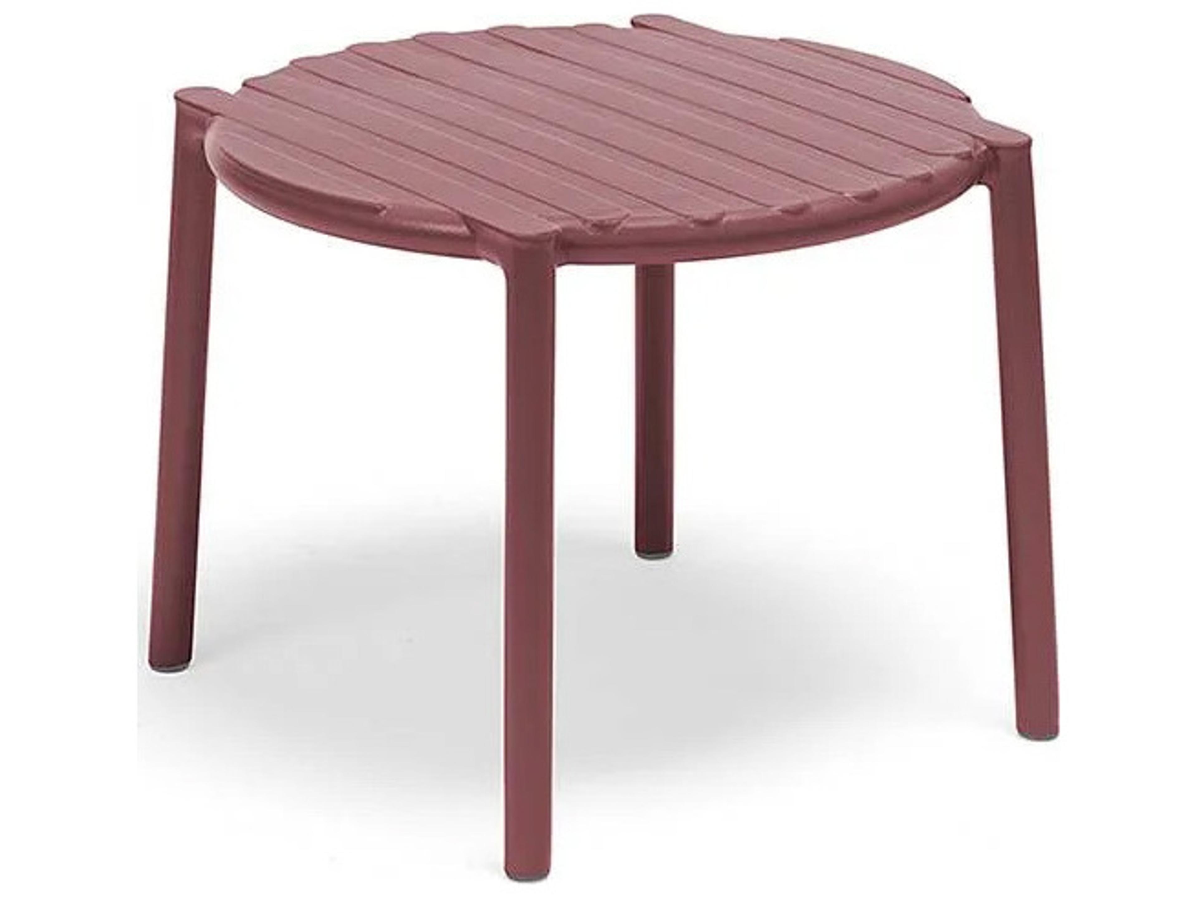 Doga Resin Marsala Round Outdoor Patio End Table