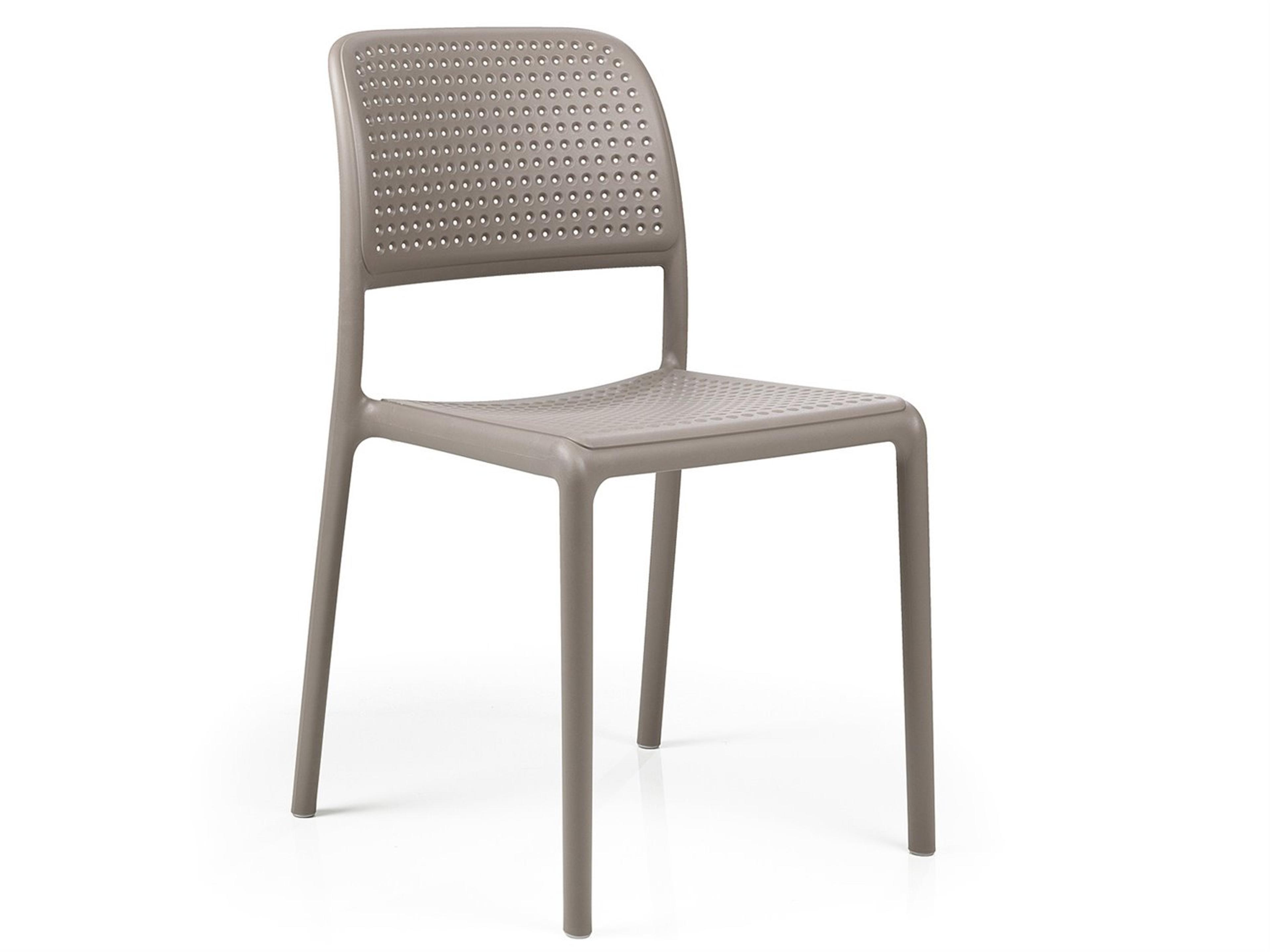 Bora Dining Side Chair in Tortora Stackable Outdoor Resin
