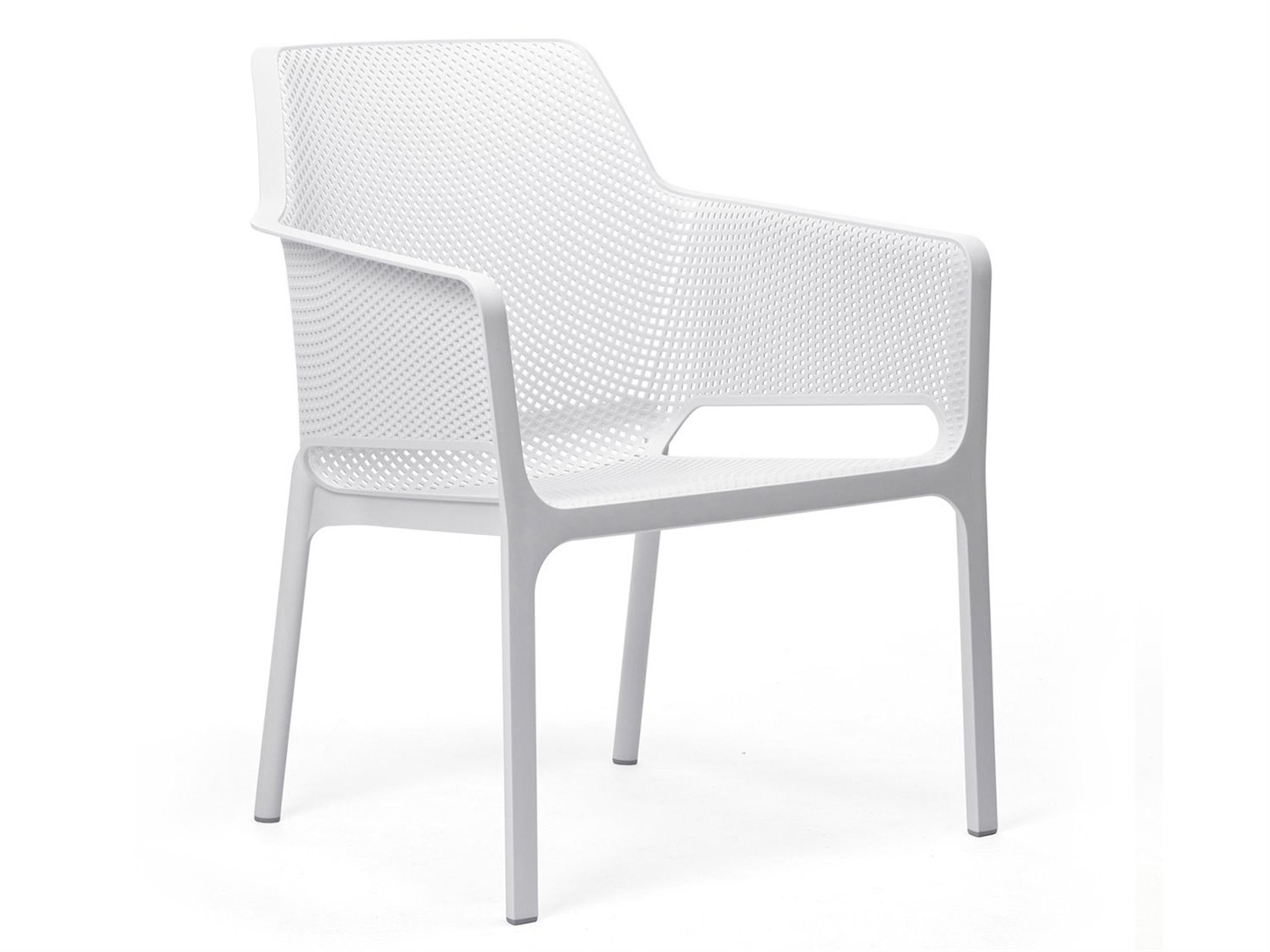 NET Relax Resin Bianco Stackable Outdoor Patio Lounge Chair