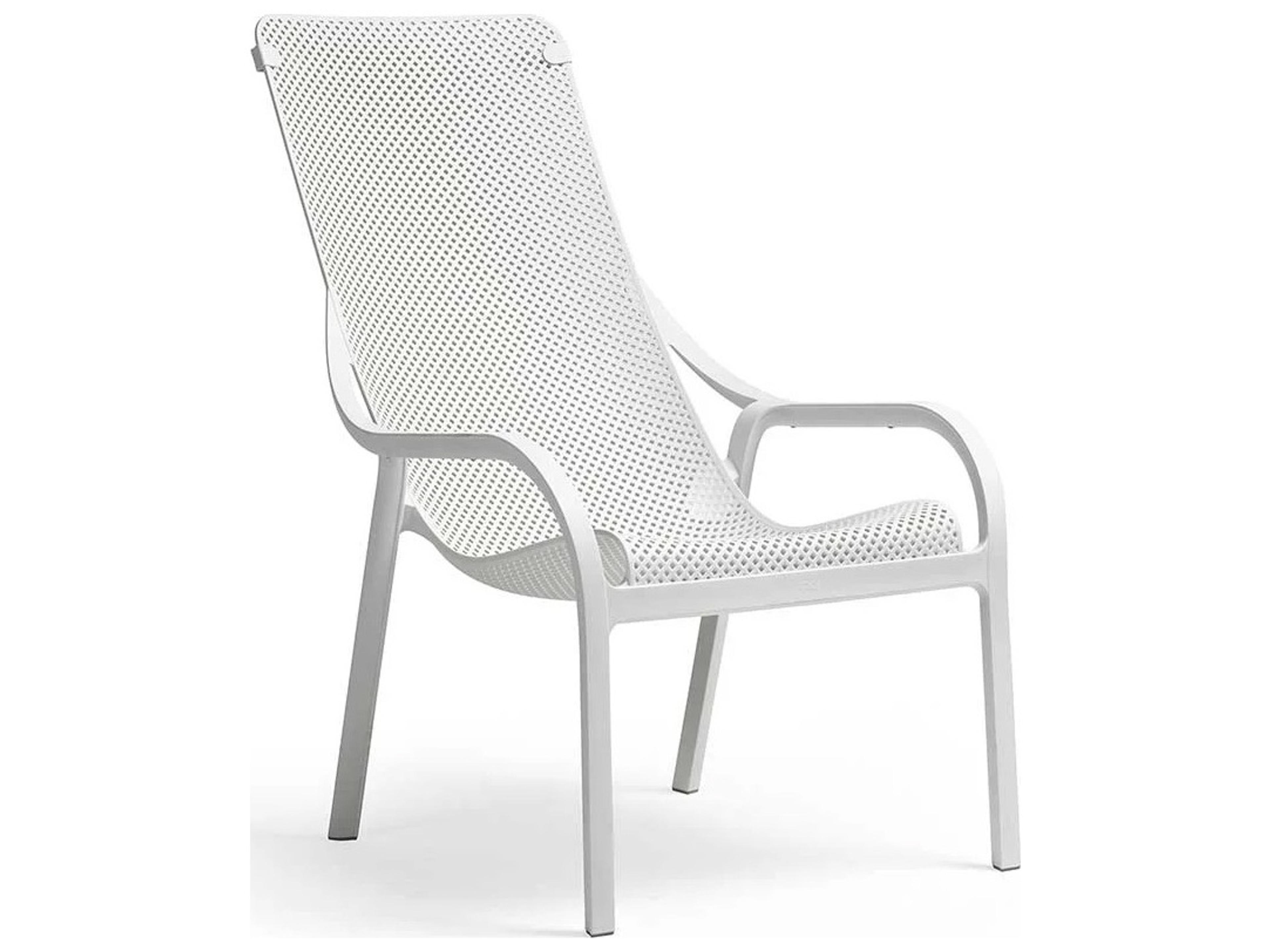 NET Resin Bianco Stackable Outdoor Patio Lounge Chair