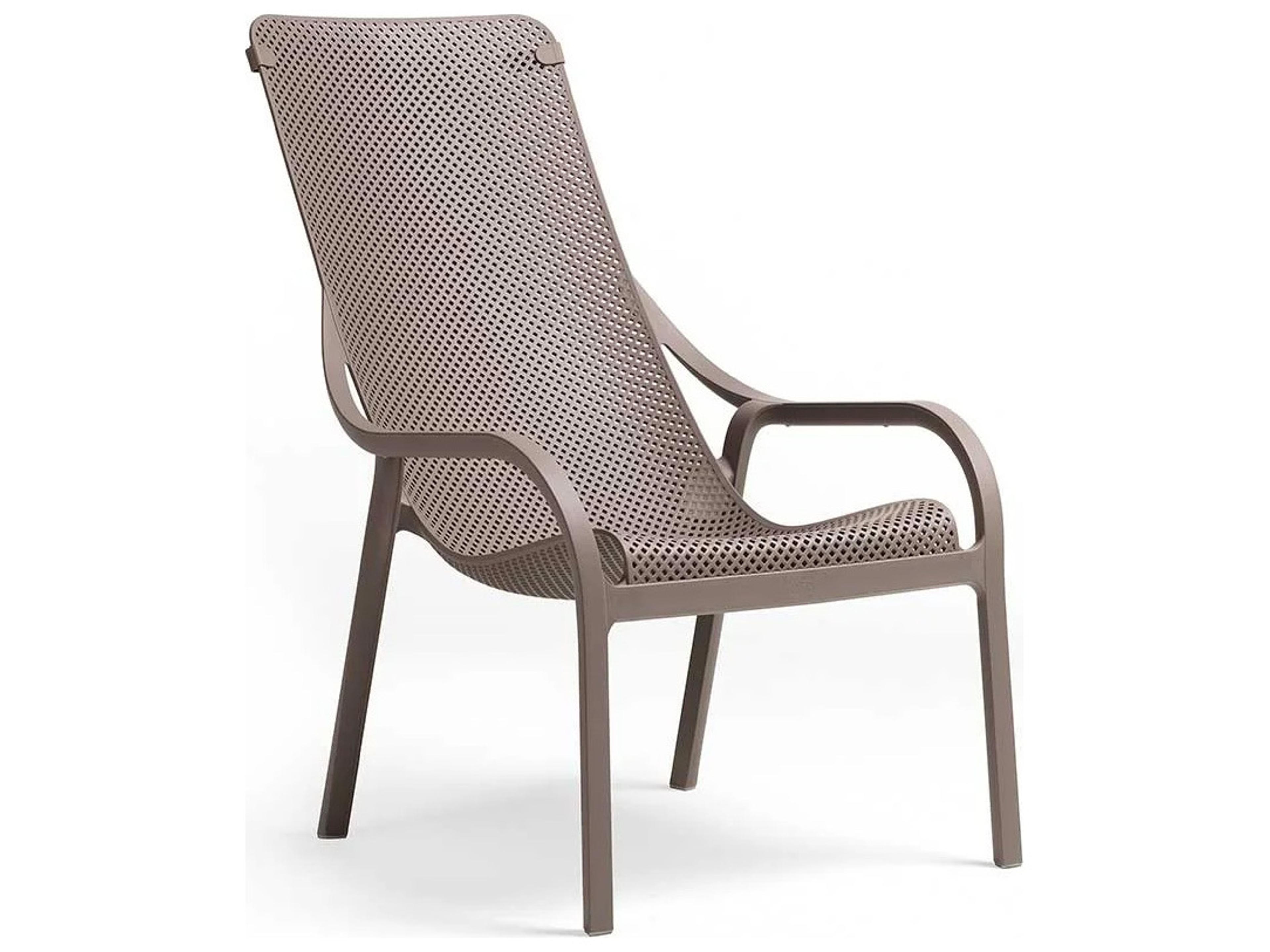 NET Resin Tortora Stackable Outdoor Patio Lounge Chair