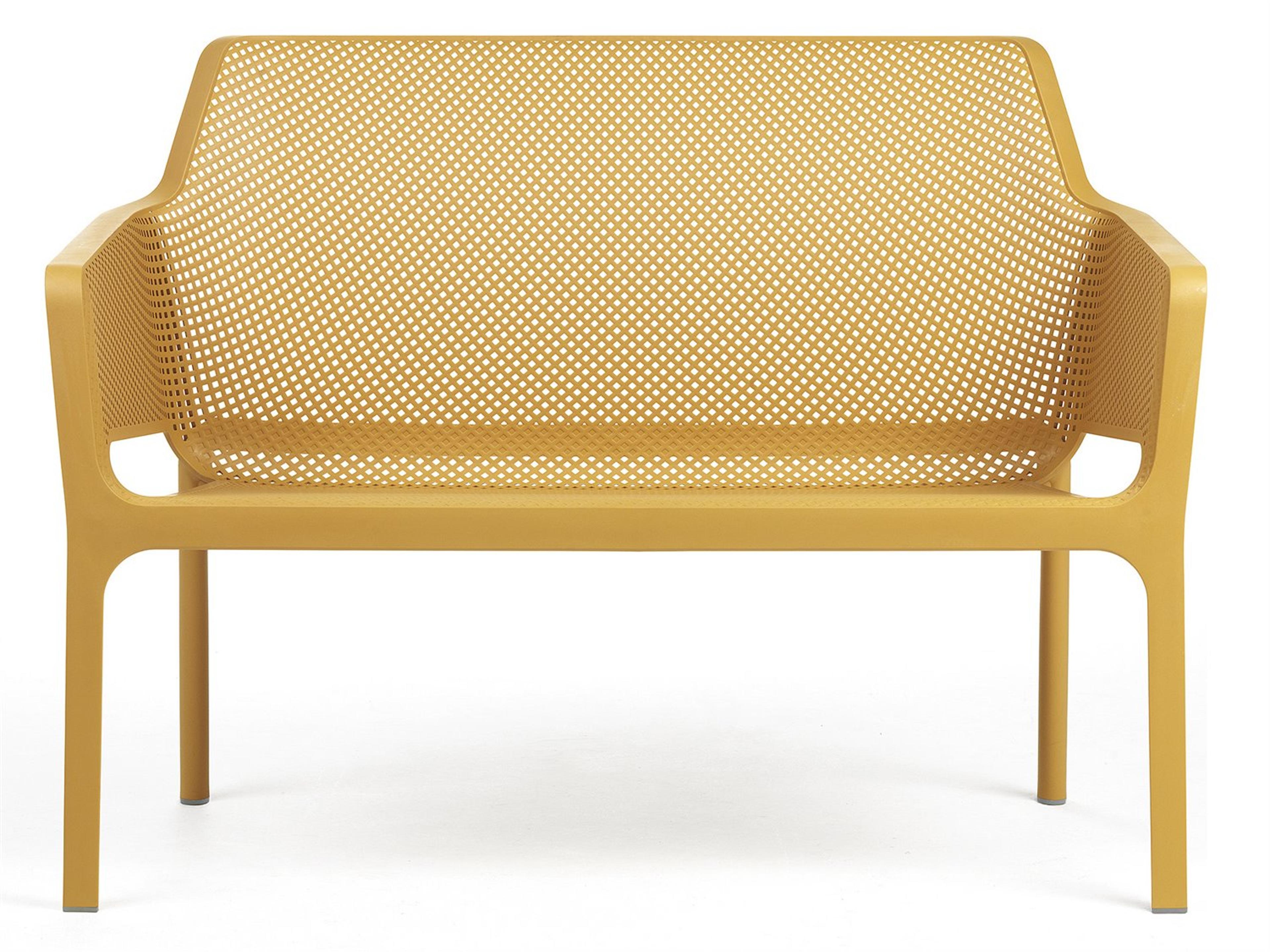 NET Resin Senape Stackable Outdoor Bench