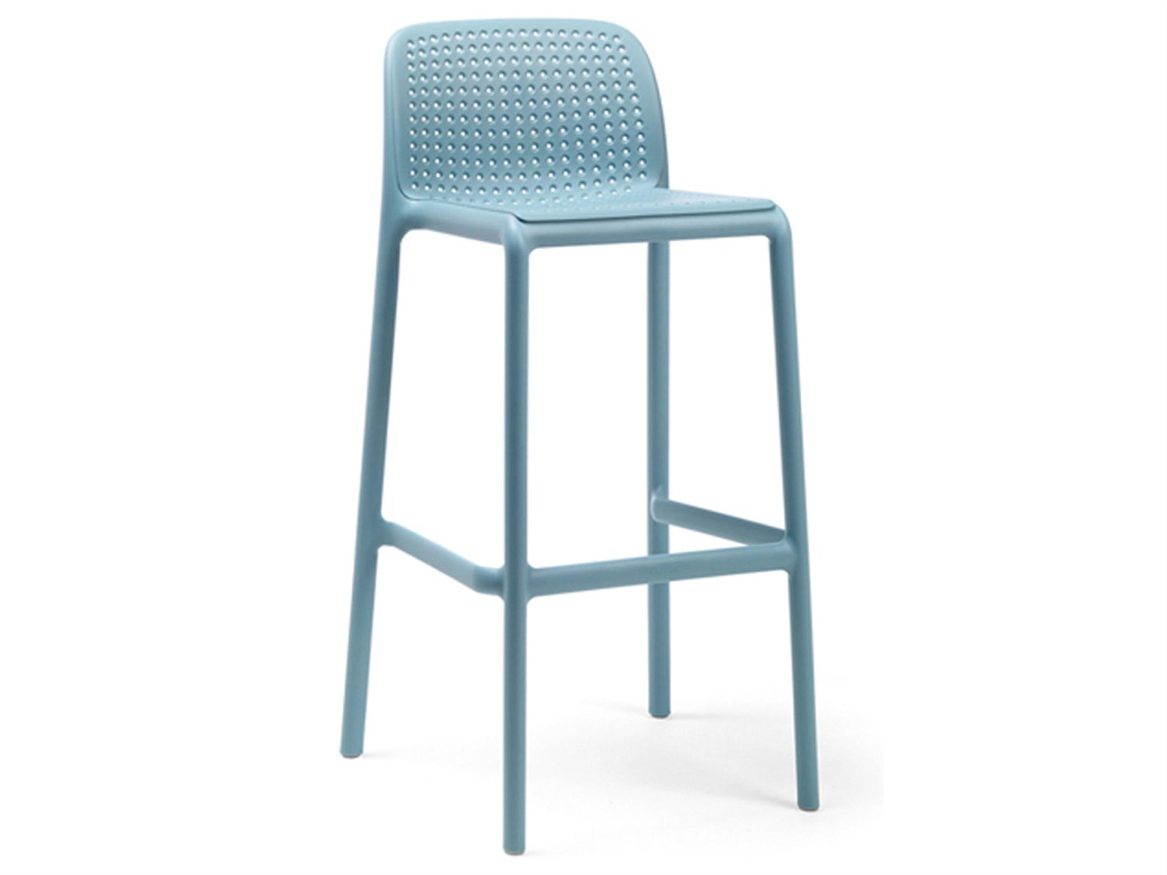 Lido Resin Celeste Stackable Patio Bar Stool